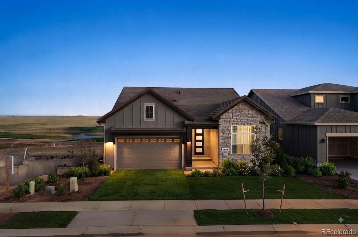 Stunning walkout ranch home for rent on the luxurious TPC Golf Course. Backing up to full golf course views, serene pond/water views as well as breathtaking mountain views. Home is patio style with open floor plan. Includes 3 bedrooms and 2 bathrooms, living area with a tile surround fireplace, kitchen with a large center island, upgraded custom cabinets, quartz countertops, and beautiful tile extending to the ceiling above the gas range. Built-in speakers and surround sound installed in the living area, primary bedroom, and deck. Dining area leads to an 8-foot-tall slider that opens 8+ feet wide to your private deck. The oversized primary bedroom includes two custom walk in closets, soaking tub and a beautiful tile shower. Large covered patio and very large walkout basement, unfinished but easily used for office space, game room, extra storage and/or workout area. The TPC at Heron Lakes is one of Colorado's premier neighborhoods, offering over 8 miles of trails, several lakes, and access to Lonetree Reservoir for fishing, boating, paddleboarding, and more. **Access to private health club, pool with a swim-up bar and restaurant are included with rental. Golf access available for additional fee.