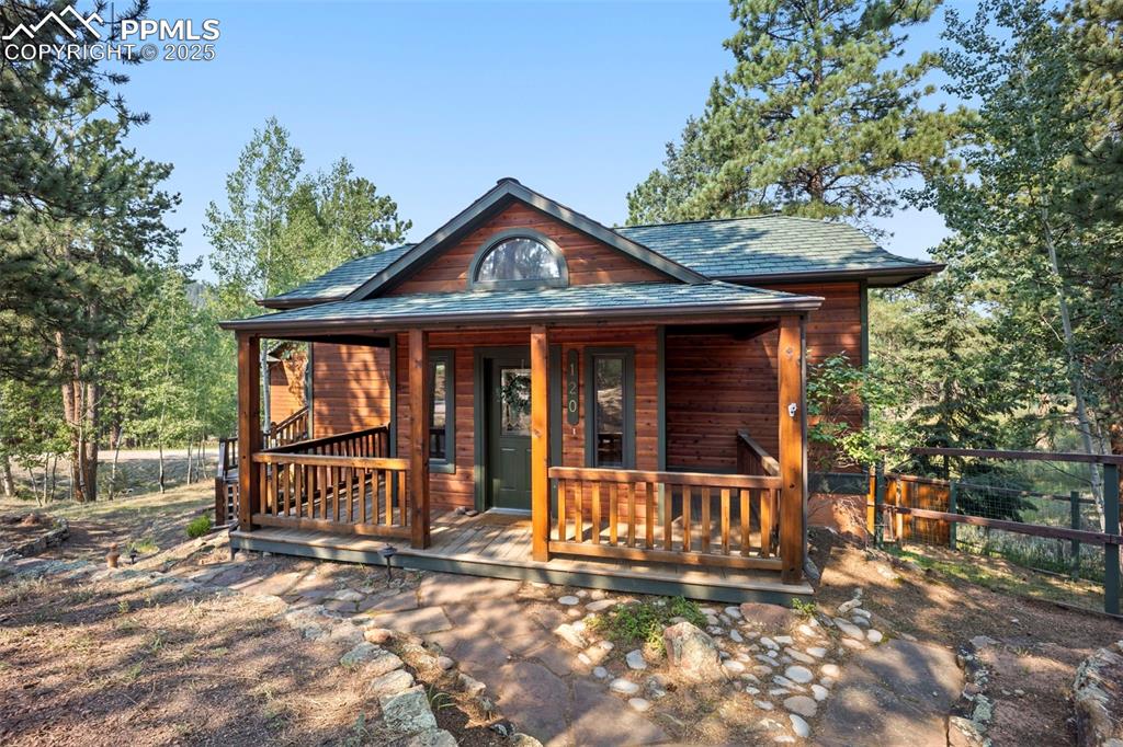 Welcome Home! This stunning Woodland Park beauty is truly one-of-a-kind—filled with sunshine, warmth, and that perfect mountain-town charm. Step inside to discover soaring tongue-and-groove vaulted ceilings, a cozy gas fireplace, and freshly refinished hardwood floors that gleam. The open-concept layout flows effortlessly into a spacious kitchen with stainless steel appliances, a bright breakfast nook, and plenty of room to gather.
The generous primary suite is your private retreat, complete with a luxurious 5-piece bath and walk-in closet. Downstairs, a huge family room, guest bedroom, and full bath offer the ideal setup for visitors or game nights. You’ll love the new carpet in select areas and fresh interior paint—making this home feel brand-new.

An insulated, drywalled 3-car garage keeps your vehicles and gear protected year-round. Outside, the large lot is dotted with mature trees and features a fully fenced space for pets or play. Multiple decks invite you to sip your favorite beverage while soaking in the peaceful, woodsy setting. All this, with easy access to I-25 and downtown Woodland Park—giving you the perfect blend of serenity and convenience.

Your mountain dream home is here—come see it today!!