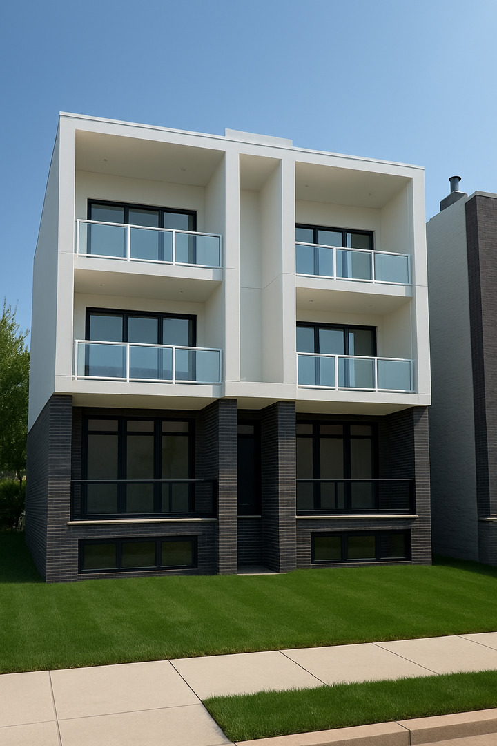 ONLY 3 UNITS LEFT! 50% SOLD BEFORE PRINT. Experience modern luxury in this stunning new construction development, perfectly positioned on a south-facing corner lot within an exclusive 6-unit building. Professionally designed PENTHOUSE with top-of-the-line finishes and meticulous attention to detail. This 2 bed/ 2 bath top-floor unit features a stylish chef's kitchen with custom two-toned cabinetry, quartz countertops, a waterfall-edge peninsula, and high-end integrated appliances. The bright, south-facing living room boasts floor-to-ceiling windows and hardwood floors throughout. The spacious primary suite includes a walk-in closet and a spa-like bath with heated floors and designer tiles, while the second bedroom offers a large closet and access to a beautifully appointed second bath with a floating vanity and tub/shower. Enjoy incredible outdoor space with a front balcony and a private rooftop deck showcasing breathtaking city views and Chicago skyline. Includes 1 garage parking space. Experienced builder with delivery expected late June 2025.