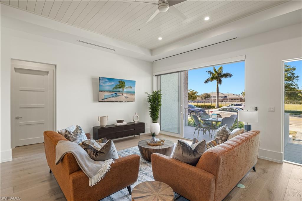 Coveted. Central. Walkable.

Just off 5th! Welcome to The Mark on 8th, where luxury and convenience converge in the heart of Olde Naples. This Madison floor plan offers over 2,000 square feet of thoughtfully designed living space with three bedrooms and three and a half baths. Positioned perfectly on the first floor, this home redefines condo living with its private, direct street access—no lobbies, no elevators, just seamless entry to your exclusive retreat.

Imagine stepping out your door for a quick stroll with your pup or a short walk to Naples’ best attractions. From 5th Avenue’s upscale boutiques and gourmet dining to the sandy shores of the Gulf of Mexico, everything is just minutes away. The open-concept layout is enhanced by expansive 9-foot sliding doors, flooding the space with natural light and creating an effortless indoor-outdoor flow. The expansive primary suite features walk-in closets and a stunning ensuite bath. Kick back on your spacious lanai, offering the perfect spot to unwind with a sunset view. The kitchen, a true entertainer’s dream, boasts professional-grade appliances and elegant finishes, overlooking the inviting living and dining areas.

Beyond your personal haven, The Mark on 8th provides an array of amenities to elevate your lifestyle. Enjoy the golf simulator, relax by the pool and spa, or stay fit in the state-of-the-art gym and sauna. With two covered parking spaces, an outdoor grilling area, and a community fire pit, this is luxury living at its finest.

Make The Mark on 8th your sanctuary in the vibrant heart of Naples—where sophistication meets simplicity, and every day feels like a getaway. *Investor-friendly: enjoy instant income. In-place seasonal renters (Dec–Mar). Buyer to assume the lease and receive the rental income at closing if the sale occurs before lease start.