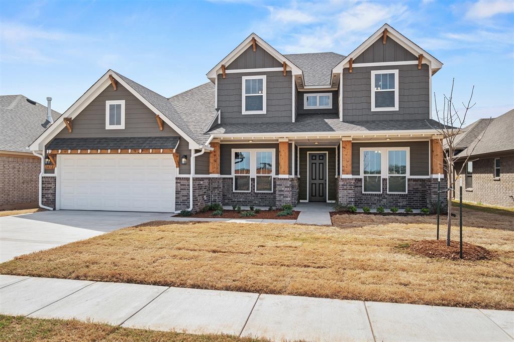 The Prescott in Native Plains exudes modern elegance and comfort. Durable hard-surface flooring flows through open living spaces, anchored by a stunning kitchen with quartz countertops, a 5-burner gas cooktop, and double-stacked cabinets beneath a custom vent hood. The primary suite offers a spa-like escape with a freestanding tub, spacious tiled shower, and a huge walk-in closet with seasonal storage. Gather around the brick fireplace or unwind on the extended covered patio in this serene OKC community.Every customized IDEAL home is built with your comfort, safety, and savings in mind. Enjoy the protection of full-home gutters that safeguard your foundation and landscaping, plus complete fencing to keep your pets and little ones safe. With peace-of-mind warranties, your home stays low-maintenance for years to come. And as the only Energy Advantage Certified Homes in Oklahoma, your home is designed to save you money every month with guaranteed heating and cooling costs you can count on.Native Plains offers a quiet country feel and features walking trails, fishing from the dock at the stocked pond, and a unique playground. The convenient location is a quick drive to I-35 and just minutes to downtown Oklahoma City.