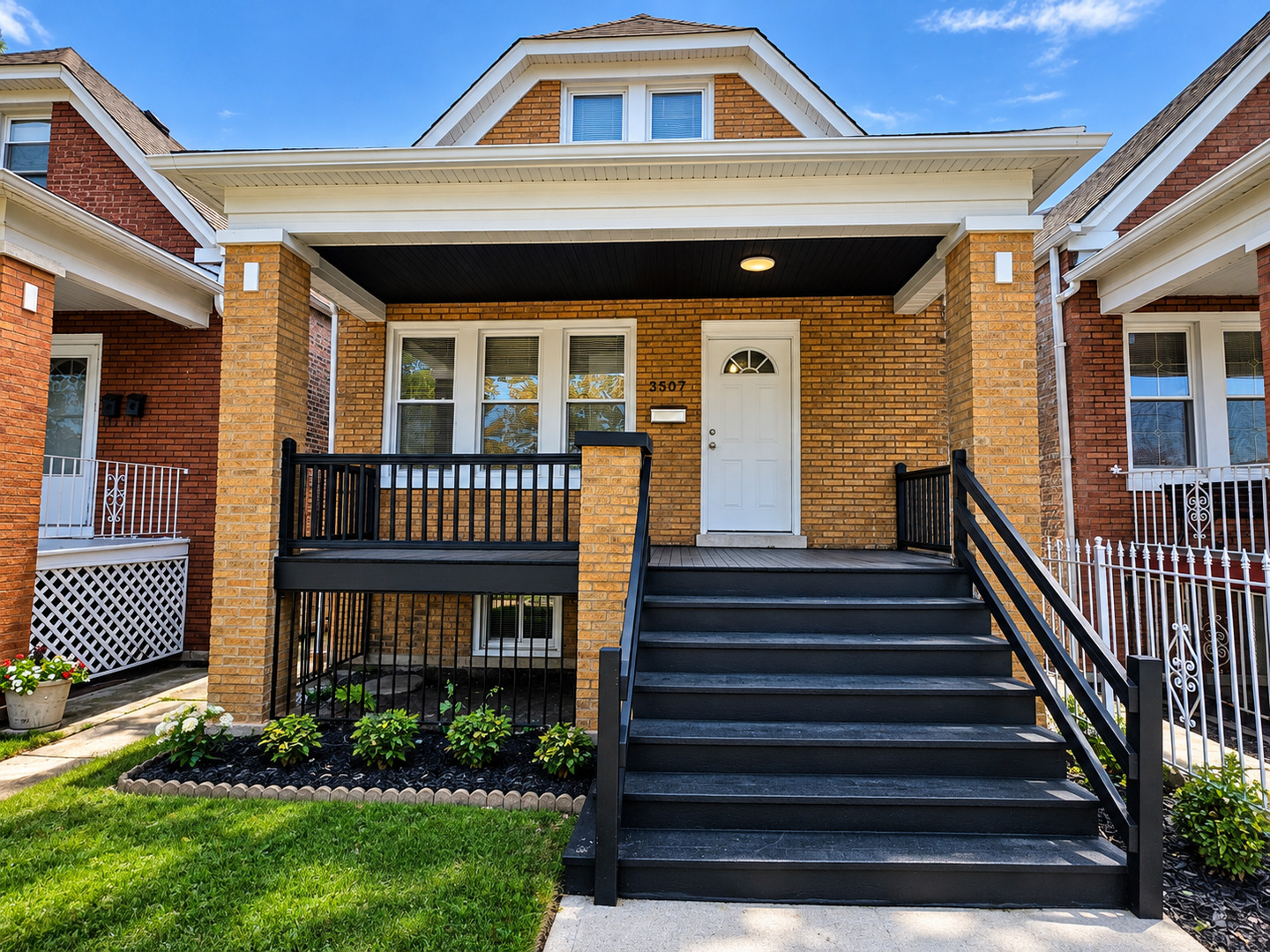 An exceptional opportunity awaits in this masterfully renovated home, seamlessly blending timeless character with high-end modern updates. Highlighted by genuine wood moldings, fresh flooring, a high-efficiency furnace, and all-new exterior infrastructure, including a new roof, windows, tuckpointing, gutters, soffit, and fascia. This residence is completely turn-key. Designed with versatility in mind, the main level features an expansive living room, formal dining space, three bedrooms, a den, and a chef-friendly kitchen with a full pantry. The upper level is exclusively dedicated to a sophisticated primary suite, complete with its own lounge/den area and wet bar.  The finished basement provides unmatched extra living space with a massive family room, recreation area, and third full bath. Entertaining is effortless with a rear-overhead garage door leading directly to the paver patio, complimented by a unique layout where each floor enjoys direct access to the private backyard. Minutes from major expressways, transit, and shopping. Easy to Show!!!