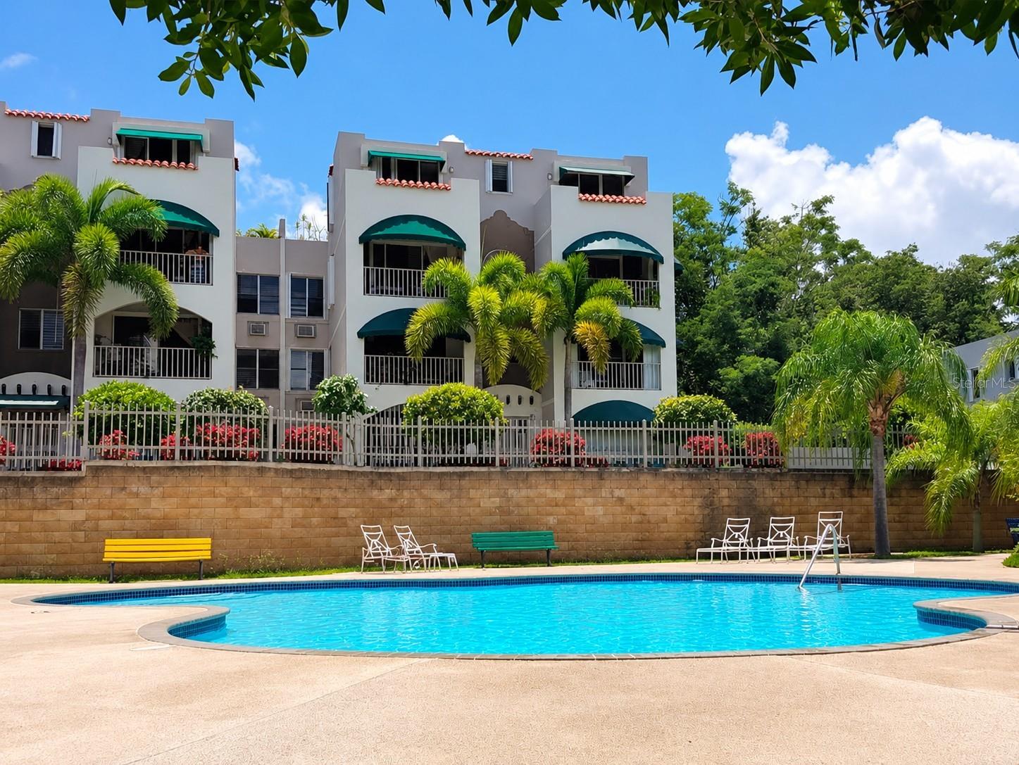 Excellent opportunity to own a first-floor residence with a private covered terrace at Condominio Les Jardins, conveniently located in the San Juan metropolitan area.This well-designed 3-bedroom, 2-bathroom apartment offers approximately 1,218 sq. ft. of comfortable living space with a functional layout featuring a spacious living and dining area, balcony, and a covered private terrace—ideal for outdoor dining, entertaining, or simply enjoying additional living space.A major advantage of this property is its first-floor location, providing convenient access without the need to climb stairs. The unit also includes two assigned parking spaces, a valuable feature for households with multiple vehicles.Les Jardins offers controlled access and community amenities including a swimming pool, gazebo, playground, and half basketball court. Monthly HOA fee is approximately $116.Conveniently located with easy access to major roads throughout the San Juan metropolitan area and approximately 15 minutes from Luis Muñoz Marín International Airport. Shopping centers, supermarkets, hospitals, schools, restaurants, and other essential services are nearby.Offered at $290,000. A great opportunity for buyers seeking the convenience of first-floor living, a private covered terrace, two parking spaces, and an excellent metropolitan location.