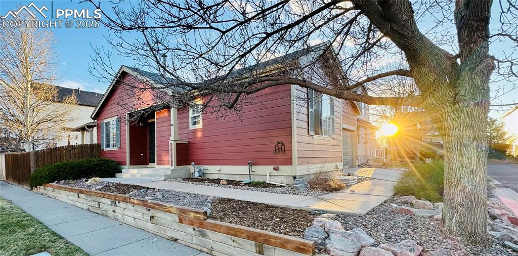 Beautiful fully updated home in desirable Springs Ranch!! this home features luxury vinyl plank flooring throughout the main level, updated baths, updated kitchen, heated floors, EV charging, new light fixtures, new hardware, new doors, new flooring, new window coverings and xeriscaped yard for convenience and easy maintenance. Close proximity to the powers corridor with a plethora of shopping, dining and entertainment options as well as as Peterson Space Force Base, and Schriever Space Force Base. One block away from Remington Park, a community park with frequent fun events!