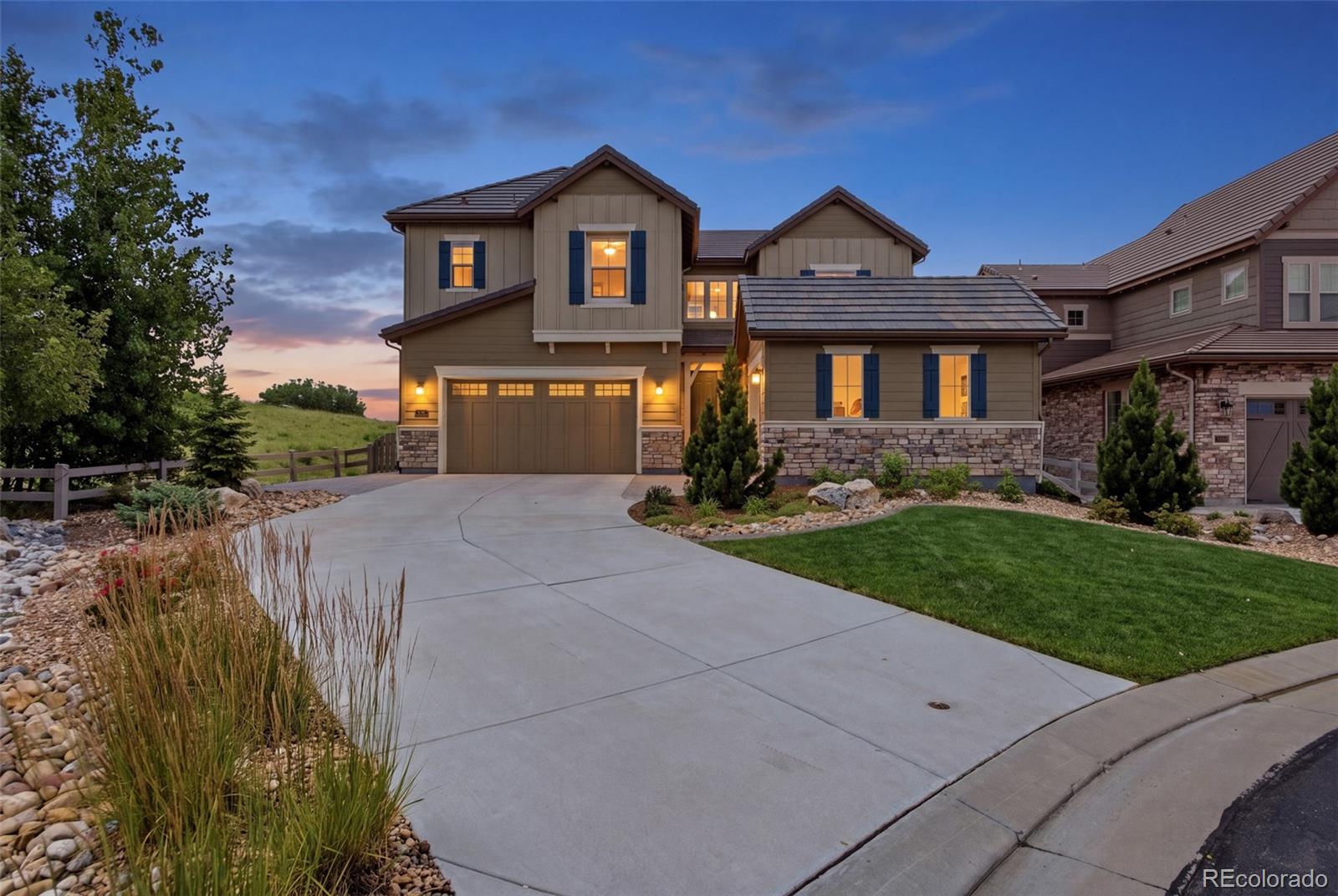 For the first time since BackCountry was developed, one of BackCountry's most coveted open-space homesites is being offered to the public. This exceptional residence enjoys a premier setting backing to protected open space with breathtaking mountain views. Beautifully reimagined with extensive custom upgrades throughout, this home offers a level of finish and craftsmanship rarely found, even within BackCountry. At the heart of the home, the chef-inspired kitchen features a built-in refrigerator, professional gas range with designer hood, dramatic full-height quartz backsplash, & oversized quartz island. The great room is anchored by a beautiful fireplace & windows framing uninterrupted views of protected open space & the Front Range. A private main-floor office &thoughtfully selected upgrades create the perfect balance of sophistication and comfort. Upstairs, four spacious bedrooms include a luxurious primary suite designed as a true retreat. Wake each morning to peaceful open-space views before unwinding in the spa-inspired bath featuring dual shower heads, a rainfall shower, dual walk-in closets, and finishes that create everyday luxury. The lower level offers exceptional flexibility with a home gym, recreation space, abundant storage, and a beautifully appointed bath featuring its own dual-head rainfall shower. Step outside to experience what truly sets this home apart. Thoughtfully designed outdoor living spaces embrace Colorado's natural beauty, with an expansive patio, dual gas connections, outdoor speakers, and breathtaking mountain views creating an unforgettable setting for entertaining or quiet evenings. Beyond the home, BackCountry offers one of Colorado's premier gated lifestyles with exclusive access to the Sundial House, Campus Lounge, Lost Coffee, a resort-style pool, state-of-the-art fitness center, miles of scenic trails, parks, and year-round community events. A remarkable home. An irreplaceable homesite. An exceptional BackCountry lifestyle.
