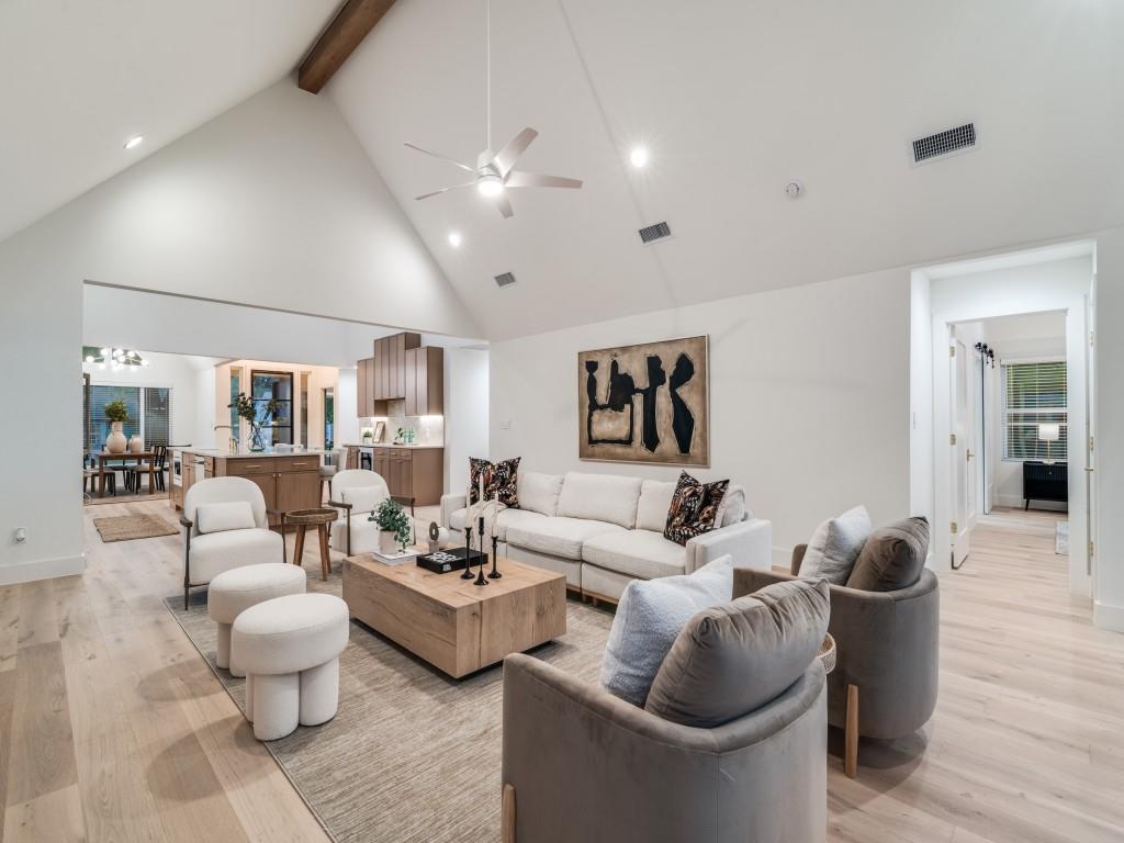 $20,000 PRICE DROP.  BRING AN OFFER!
Welcome to Little Forest Hills, one of Dallas’s most artistic and magical neighborhoods, near White Rock lake and Down Town. This home may show 1987 on paper, but it’s essentially brand new. New roof, windows, electric, addition, systems, and luxury finishes throughout. This thoughtfully designed one story, 3 bedroom, 3.5 bath home (plus bonus office space) blends architectural charm with elevated modern refinement. Soaring ceilings, white oak floors, Café appliances, Taj Mahal quartzite counters, Kohler upgraded plumbing package and designer details create the perfect blend of style and comfort. Enjoy a spa-like primary suite, open concept living, and a covered patio with fireplace. Alley gated garage entry. 
This is your chance to own newer construction in a million-dollar neighborhood at an entry-level price. Don’t wait schedule a showing and bring your offer!