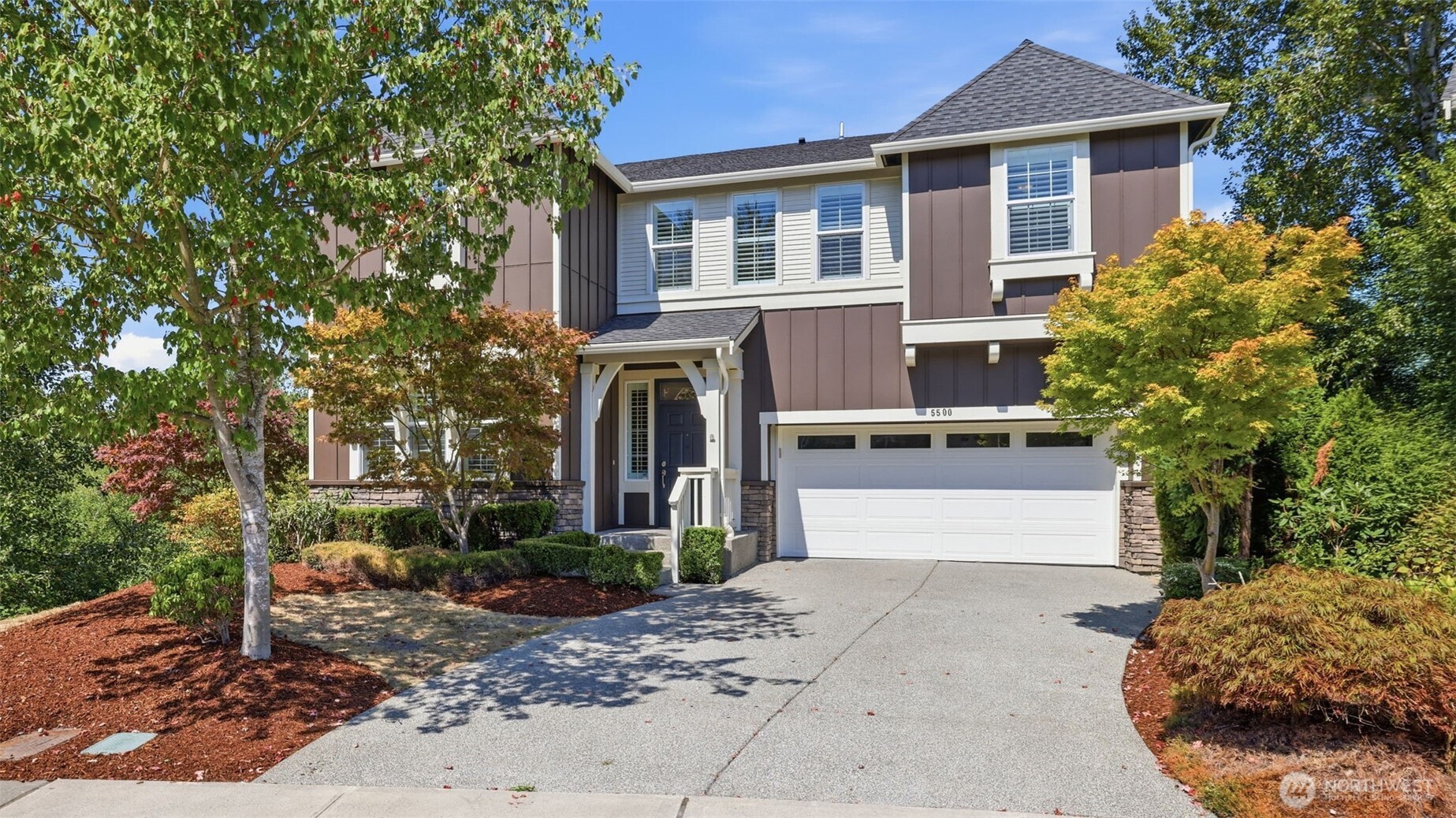 Located in a highly sought-after Claremont at Renton neighborhood within award winning Issaquah school district, this beautifully maintained Toll Brothers home offers an exceptional combination of space, comfort, and convenience. Ideally situated near shopping, grocery stores, restaurants, and everyday amenities, the home is adjacent to a peaceful greenbelt and offers access to a community park.  This spacious residence features 6 bedrooms and 4 full bathrooms, with a bedroom and full bathroom conveniently located on each level—ideal for multi-generational living, guests, or added privacy. Hardwood flooring runs throughout, complemented by custom composite window shutters.  The open-concept great room features a well-appointed kitchen with quartz countertops, a wine fridge, and a walk-in pantry. Fresh interior and exterior paint provide a clean, updated feel. Additional features include a high-efficiency heating system, central A/C, tankless water heater and two electrical panels.  A thoughtfully designed home in a desirable community, offering generous living space, modern conveniences, privacy, and an excellent location.