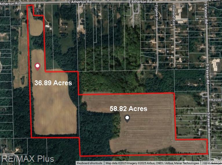 GREAT opportunity in the Davison School District Area! Sale includes fully approved, READY TO START Site Construction Plans for "The Meadows Condominium" a 36.88-acre, 94 single family homesites (site condo project). PLUS, a "Conceptual Site Plan" for an additional 58.82-acre, 123 single family homesites or reconfigure for a possible Condo Project (final approval can be obtained with just 2 to 3 months). City water, city sewer, natural gas, electricity and cable available at road, paved roads.  Located with frontage both on (approx. 108ft) on Atherton Rd and (approx. 309ft) on Vassar Rd. This is an MLS listing ONLY- Agents please refer to agent remarks for contact information.