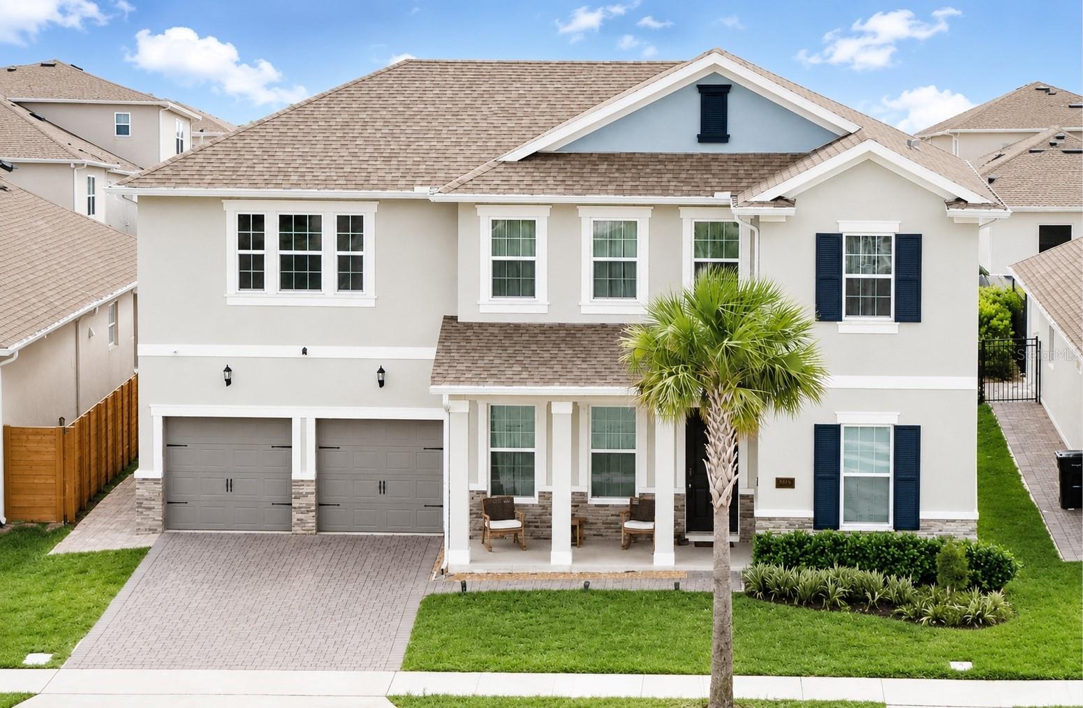 Welcome to elevated living in the highly desirable Lake Nona community—where modern design meets a true resort-style lifestyle.This beautifully upgraded residence offers a functional and elegant layout featuring 5 bedrooms and 3.5+ bathrooms, including a primary suite conveniently located on the first floor for ultimate privacy and comfort.The main level also includes a versatile den—perfect for a home office, flex space, or guest area, along with an additional informal living room, ideal for relaxing or entertaining.Upstairs, you’ll find four additional bedrooms, including one with its own private en-suite bathroom, plus an oversized loft—perfect for a media room, playroom, or second living space.Step inside to a bright, open-concept design with no carpet throughout, complemented by sleek finishes and abundant natural light. The chef-inspired kitchen features an alkaline water system, premium cabinetry, and an expansive island overlooking the main living areas—perfect for entertaining.One of the home’s most impressive features is the expansive triple sliding glass doors that fully pocket into the wall, seamlessly blending indoor and outdoor living while opening to a paver patio and fully fenced backyard for added privacy.Additional upgrades include impact windows, interior alarm system, custom-designed primary closet organization, ceramic finishes in primary bathroom, whole-home water system, epoxy-coated garage floor and modern finishes throughout.Enjoy resort-style living with community amenities including a pool, clubhouse, fitness center, playground, dog park, and scenic lake with dock access.Ideally located just minutes from Lake Nona Medical City, MCO Airport, Boxi Park, SR-417, and the highly anticipated Lake Nona West, offering top-tier shopping, dining, and entertainment.Move-in ready, thoughtfully upgraded, and perfectly designed for modern living—this is the one your buyers have been waiting for!