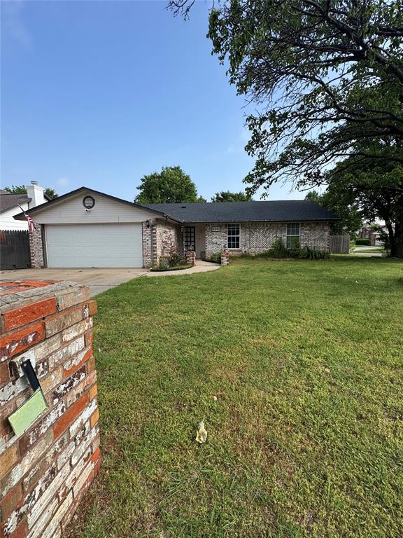 Three bedroom home that sits on spacious corner lot. Home has large living and dining area. Primary bedroom has dual closets and one also serves as a storm shelter. Patio is cover and backyard has a shed for storage. Alarm and internet included.