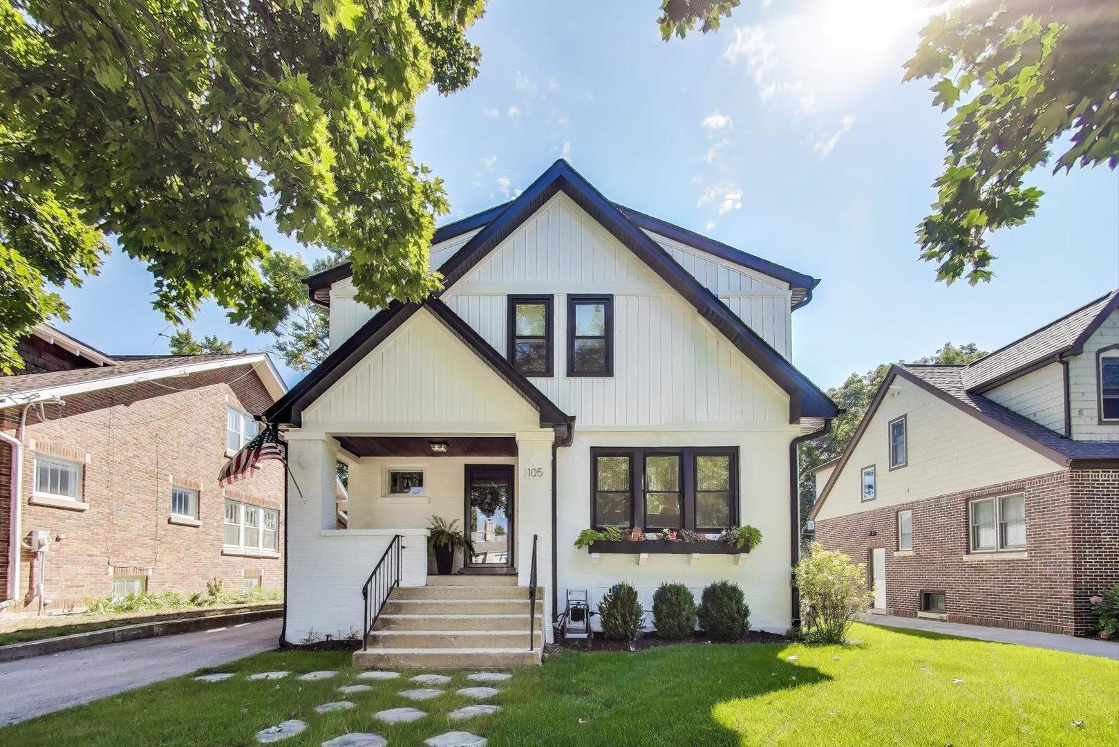 Everything you want! RARELY available, highly sought-after DOWNTOWN Arlington Heights 5 bedroom (including first-floor flex room - currently home office), 3.1 bath - like new home - in a walk to it all location! New additions/full renovation (completed 2022) and totally updated inside and out with all new plumbing, sewer line, water, kitchen, bathrooms, windows, roof, driveway, HVAC, ductwork, electrical, doors, flooring...the works. Every facet of the floorplan carefully thought out, adding plenty of storage, convenience, and upgrades. Mudroom, great pantry, broom closet, and a curated kitchen, complete with full Bosch appliances with large island overlooking the dining area and living room. Sun streaming in everywhere, filtered by new thermopane windows. Wake up every day refreshed in any of the four fantastic bedrooms upstairs, with the added convenience of 2nd floor laundry. Large primary suite with walk-in shower and walk-in closet. FULL finished lower level with a bathroom, exercise room, storage room and utility room. New spacious concrete patio - Top schools: Westgate, South, and Rolling Meadows and "just steps" from all downtown entertaining, Metra and dining - Welcome home!