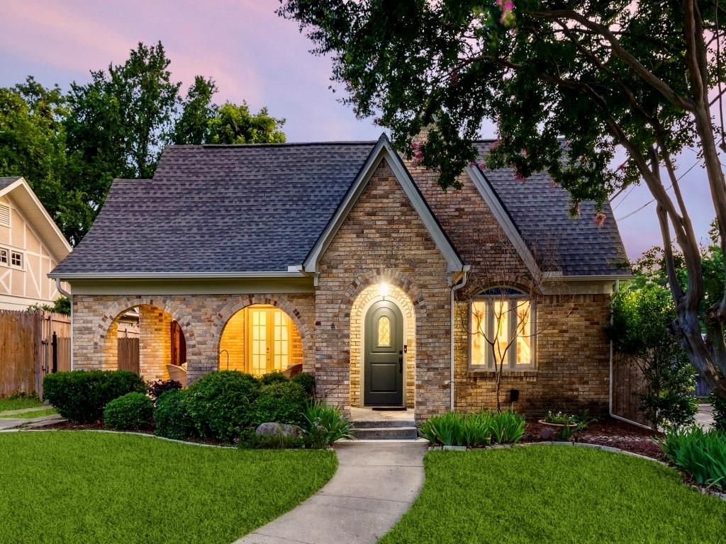 This tastefully updated home blends timeless character with modern comfort in East Dallas' Junius Heights historic neighborhood. Featuring 4 bedrooms and 3 full baths, the open floor plan is enhanced by rich hardwood floors throughout. The kitchen offers a large island with quartz countertops, open shelving, and flows seamlessly into a spacious, light-filled dining area—perfect for entertaining. Thoughtful details include a mudroom, a full-size laundry room, and abundant storage throughout. Unique to this home are two primary suite options—one downstairs with a walk-in closet and French doors to the covered porch, and another upstairs with adjacent flex space and a luxurious spa-like bath. Two additional bedrooms downstairs.  Historic charm shines through original features like stained glass windows, arched doorways, and classic penny tile. Recent improvements include a new front door and gutters, a reinforced foundation, updated PVC plumbing, and an expanded fence with an electric gate. Enjoy relaxing evenings on the generous 14' x 11' covered front porch or retreat to the peaceful backyard with a large wooden deck. All just steps from the iconic Swiss Avenue and a short walk to the Lakewood Shopping Center.