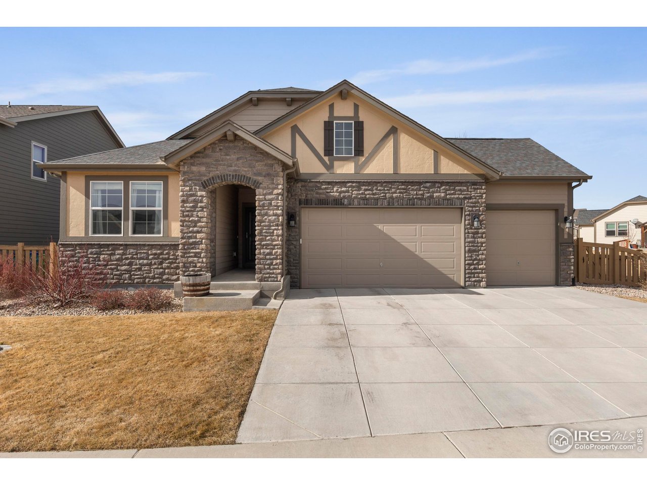 Welcome home to this beautifully maintained ranch-style home in the highly sought-after Timnath Ranch neighborhood! Situated on an oversized corner lot, this home features an open and inviting floorplan filled with an abundance of natural light. The kitchen, designed for both everyday living and entertaining, features granite countertops, stainless steel appliances, and a large island. It seamlessly flows into the cozy living area, which is highlighted by a stone gas fireplace. The spacious primary suite provides a private retreat with a large walk-in closet and a luxurious 5-piece bath. The finished basement expands the living space with a generous second living area/rec room that can also serve as a fourth studio style bedroom, with 3/4 bathroom. Enjoy Colorado evenings on the covered back patio, along with the added convenience of a 3-car garage and fully owned solar panels. With easy access in and out of the neighborhood and just minutes from Timnath Ranch's premier amenities - including a pool, multiple parks, pickleball, tennis and basketball courts, a splash pad, dog park, and miles of trails - this home offers comfort, efficiency, and an unbeatable location.
