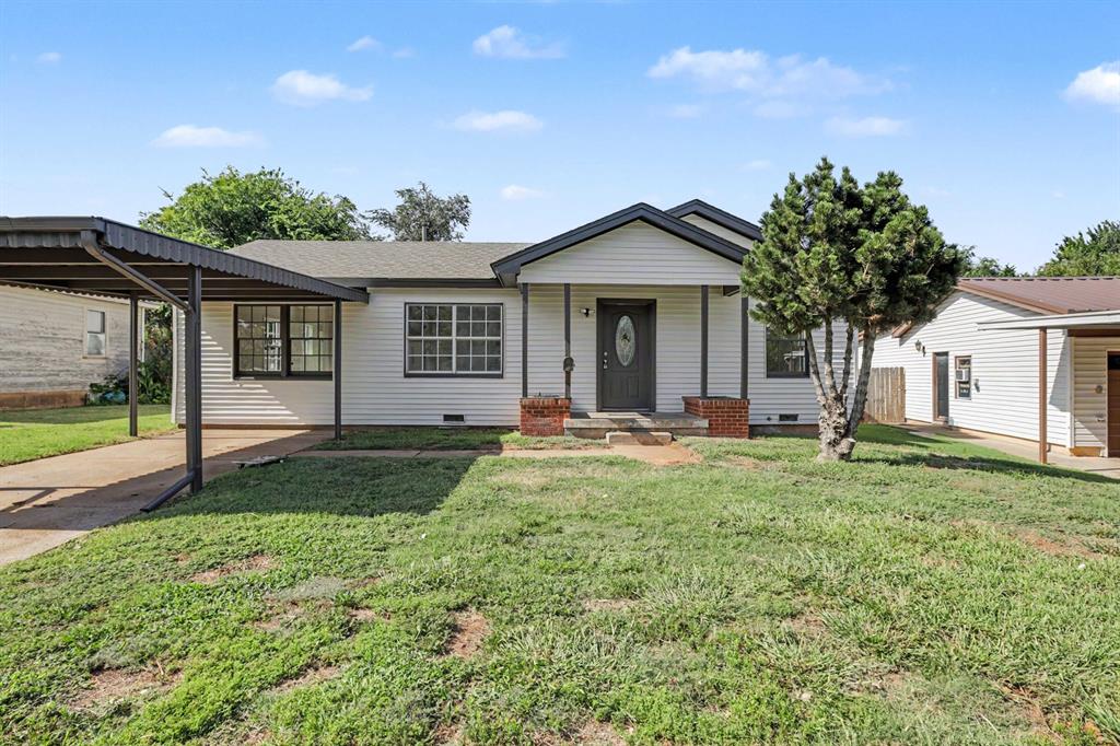 Full of charm and thoughtful updates, this 1950s bungalow is ready to welcome you home! The remodeled kitchen features new cabinets, quartz countertops, a tile backsplash, stainless steel appliances, and gas cooktop. The primary bedroom includes built-in storage and its own private full bathroom. Throughout the home you’ll find new luxury vinyl plank flooring, new carpet in the bedrooms, fresh paint, LED lighting, and updated door and cabinet hardware. Both bathrooms have been refreshed with new sinks, toilets, faucets, and hardware. Out back is a wooden 16'x12' deck off the laundry and spacious 15’x25’ storage building with electricity, offering plenty of room for a workshop, hobbies, or extra storage. Located down the street from both Midwest City Elementary and Lions Park where you’ll also enjoy a playground, pickleball courts, a splash pad, and lighted walking trail. John Conrad Golf Course is a 6 minute drive. Tinker Air Force Base is only a 10-minute drive away, making this home a great choice for military personnel, first-time buyers, or anyone looking for an updated home in a convenient location. Measuring at 1,009 square feet, this move-in-ready bungalow makes the most of every inch and is ready for its next owner to call it home.