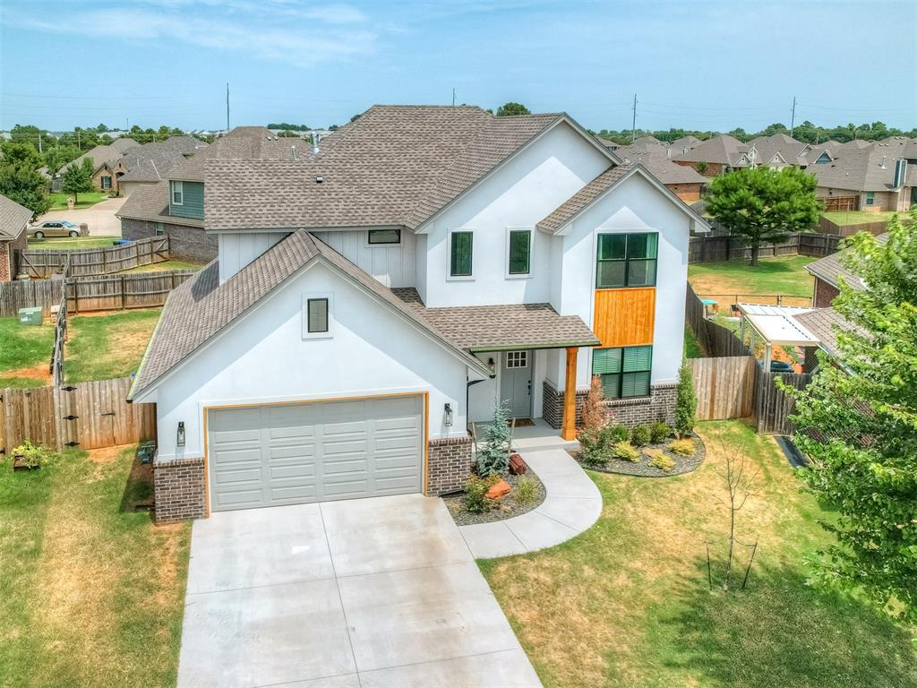 Check this gem out! While the home is tucked away on a quiet cul-de-sac, in less than 5 minutes you have multiple shopping/dining options with many more on the way! Home features some flexible bedroom options: 3 Bedroom w/ Study or 4 Full Bedrooms, along with 2 Full Baths, and a Half Bath. The living room has a cozy fireplace and solid plank flooring, kitchen has granite countertops throughout, stainless steel appliances including an upgraded GE Profile Oven/AirFyer combo. Primary suite features a luxurious primary bathroom with a walk-in shower, soaking tub, private water closet, and double vanities. Backyard has plenty of room to run around and the back patio is perfect for entertaining. Other amenities like dual zoned HVAC, mudroom bench with storage, and a Jack/Jill setup with the two other bedrooms makes this an obvious choice! The neighborhood features a local city park AND a swimming pool well within walking distance. Schedule a tour today!
