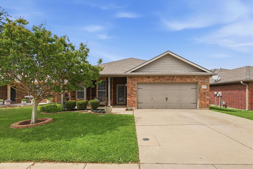 Unique home as it is one of the largest one-story floorplans in the neighborhood, this home offers the space you need without the hassle of stairs. Located in highly sought-after Keller ISD, the flexible layout includes 3 bedrooms, 2 bathrooms, 2 dining areas, and an enclosed office that could easily serve as additional bedroom or play room. The split-bedroom layout provides added privacy, while the open-concept design creates great flow between the kitchen, dining, and oversized living room with a cozy gas fireplace. Several thoughtful updates to the home including new bathroom vanities as well as new tile flooring for both bathrooms plus a beautifully tiled shower in the primary with a shaving ledge, wood flooring in the living room and primary bedroom, and upgraded carpet in the secondary bedrooms. Step outside to enjoy the covered patio and storage shed, with space to relax, entertain, or garden. The community also offers a playground and pool, adding to the appeal of this home! Be aware, you may notice some construction activity behind the home in the photos or during your visit, as utilities are currently being installed for a new neighborhood to the west of Harvest Ridge.