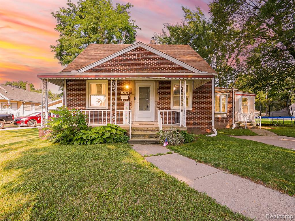 Beautiful brick bungalow featuring 3 bedrooms and 1 full bathroom, with many updates throughout. The updated kitchen includes butcher block counters, new cabinets, and a stylish subway tile backsplash. Enjoy hardwood floors on the main level and an updated bathroom. New stainless steel appliances include fridge, oven, microwave, and dishwasher. Home also offers a newer A/C, furnace, and water heater, a partially finished basement, and a 2-car detached garage.  Buyer or Buyer's Agent to verify all information.
