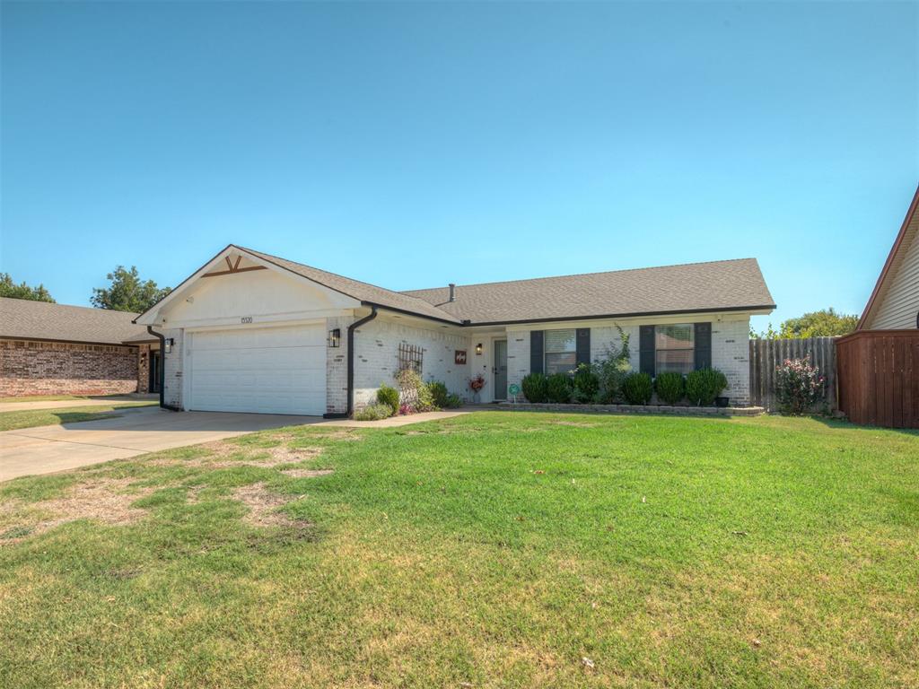 Charming 3-Bed, 2-Bath Home in Greenbriar – Moore, OKWelcome to this beautifully updated home in the sought-after Greenbriar Estates neighborhood! A classic brick exterior and manicured landscaping welcome you inside to vaulted, beamed ceilings and a stylish green accent wall in the spacious living room, complete with built-in shelving and rich wood-look flooring throughout.The kitchen shines with dark cabinetry, granite countertops, a hexagon tile backsplash, and stainless steel appliances — perfect for everyday living or entertaining.Step outside to the true highlight of this home: an amazing covered back patio with soaring wood ceilings, a ceiling fan, and charming string lights, overlooking a large, fenced backyard ready for gatherings, play, or peaceful mornings.Conveniently located near shopping, dining, and top-rated schools — this move-in-ready home won't last long! Schedule your private showing today!