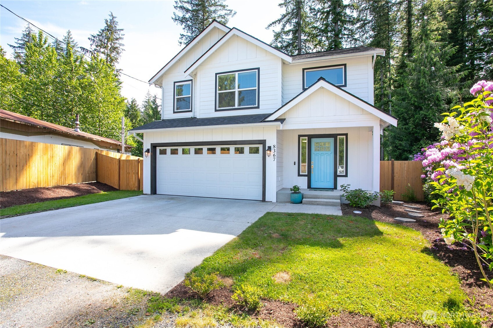 Easily one of the nicest homes in the Maple Falls community, this single-owner gem was built in 2022 and still feels brand new! Offering 3 bedrooms and 2.25 bathrooms, the open-concept main living space features a spacious kitchen and direct access to a beautifully landscaped, fully fenced backyard—perfect for relaxing and entertaining. The generous primary suite includes vaulted ceilings, heated tile floors, dual vanities, two closets, and a fully tiled walk-in shower. Mini-splits provide efficient year-round comfort. Ideally located with easy access to Mount Baker and a quick commute to Bellingham, this turnkey home is ready for you to back up the moving truck and make it your own!