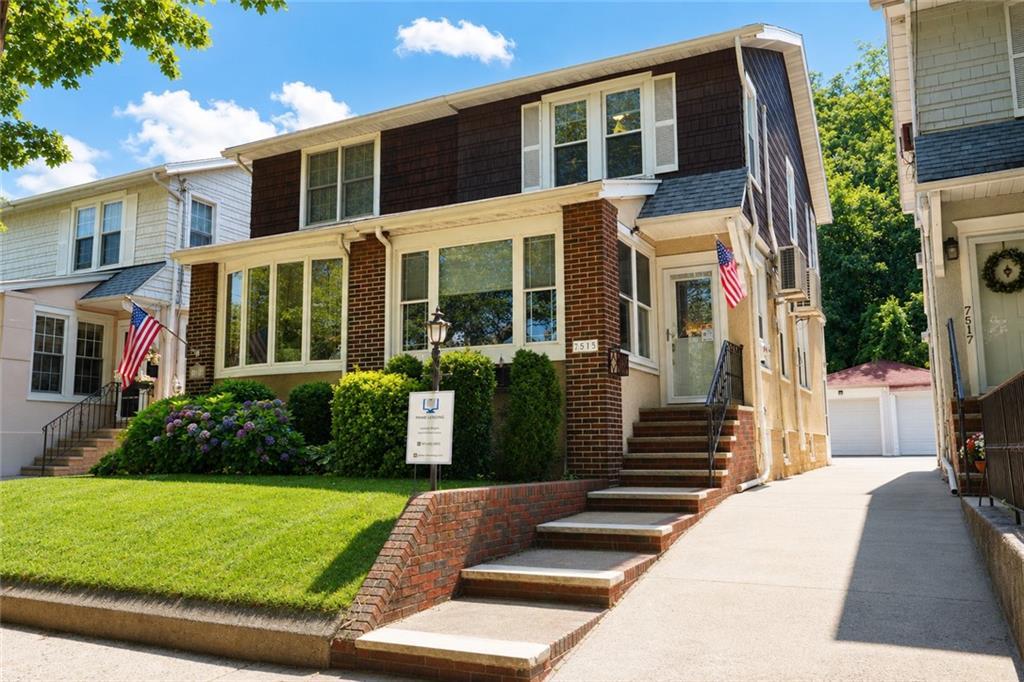 Welcome to this beautifully maintained semi-detached single-family home in the heart of desirable Bay Ridge. Offering approximately 1,504 square feet of living space, this inviting residence features 3 spacious bedrooms, 1 full bath, 1 three-quarter bath, and a finished full basement, providing flexible space for a family room, home office, gym, or recreation area.The main level offers a bright and welcoming living room, a formal dining room perfect for entertaining, and a well-appointed kitchen with access to the private backyard. A Daikin ductless A/C system, installed in 2021, enhances the comfort of the main level. Upper level, you'll find three generously sized bedrooms and a full bathroom, while Gree ductless A/C units provide added comfort in the front and rear bedrooms. An additional Gree ductless A/C unit in the finished basement ensures year-round comfort throughout the home.Additional highlights include parquet floors, a cozy fireplace, a shared driveway leading to an extra-large detached garage, providing excellent parking and storage options. The home also features a full appliance package, including a refrigerator, microwave, washer, dryer, and a Bosch dishwasher that is approximately one year old. The roof was replaced in 2018, offering added peace of mind. Enjoy outdoor living in the private backyard featuring a deck and patio, perfect for relaxing or entertaining.Located in the highly sought-after Bay Ridge neighborhood, this home is close to Shore Road parks and the waterfront promenade, local shops, restaurants, schools, and convenient transportation, including the R train, NYC Express Bus, and NYC Ferry for an easy commute to Manhattan.Don't miss this exceptional opportunity to own a move-in-ready home in one of Brooklyn's most desirable neighborhoods.
