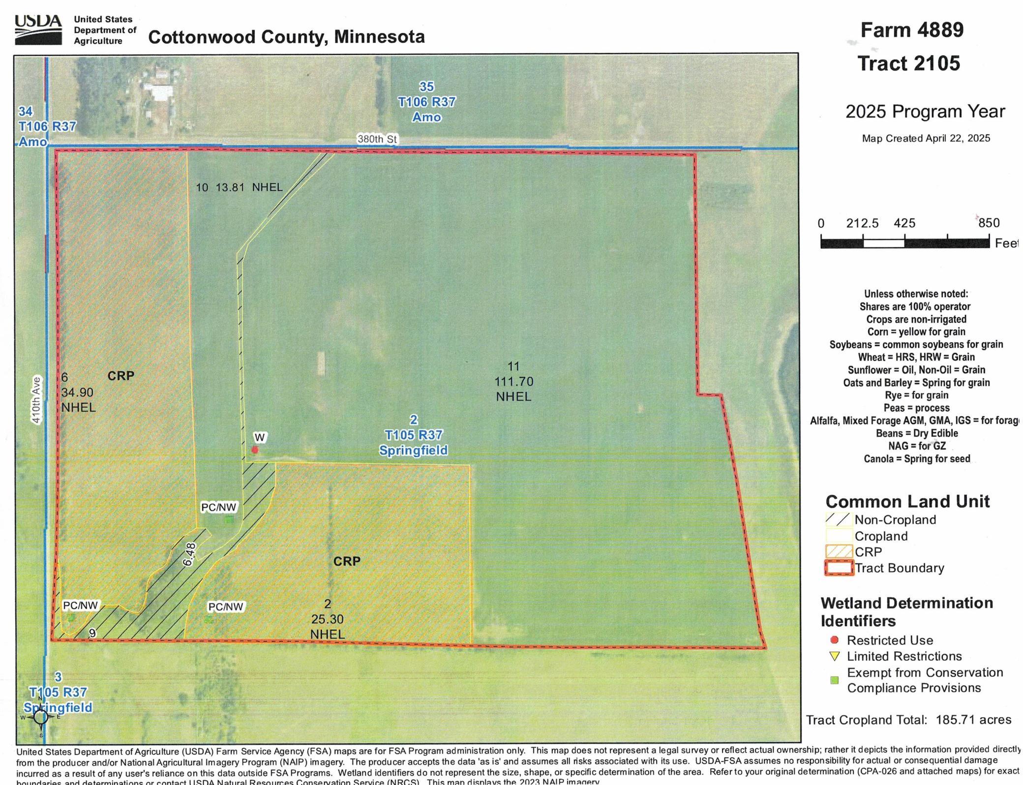 Sect. 2, Springfield Twp, Cottonwood County 380th Street