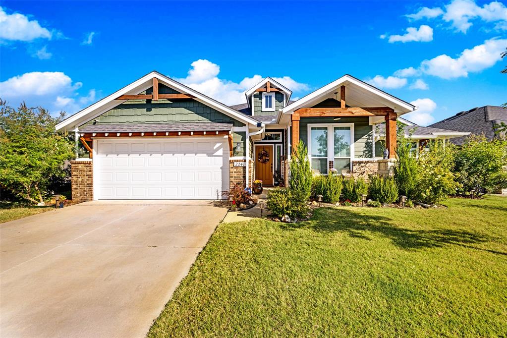 Loaded with builder upgrades! You must see the difference. Built in 2021, this residence includes two secluded guest bedrooms from the main living, and a large master suite. The property also boasts a two-car garage, offering shelter for vehicles and providing extra storage. The kitchen has upgraded thick quartz counters, and the flooring thought the home is also a builder upgrade! The covered back patio is great for sitting outside and admiring all the custom landscaping that makes the yard a retreat to enjoy. This Edmond residence located is in the Valencia Addition with parks, and in the Deer Creek School district. CLICK QR CODE FOR MANY MORE PHOTOS!