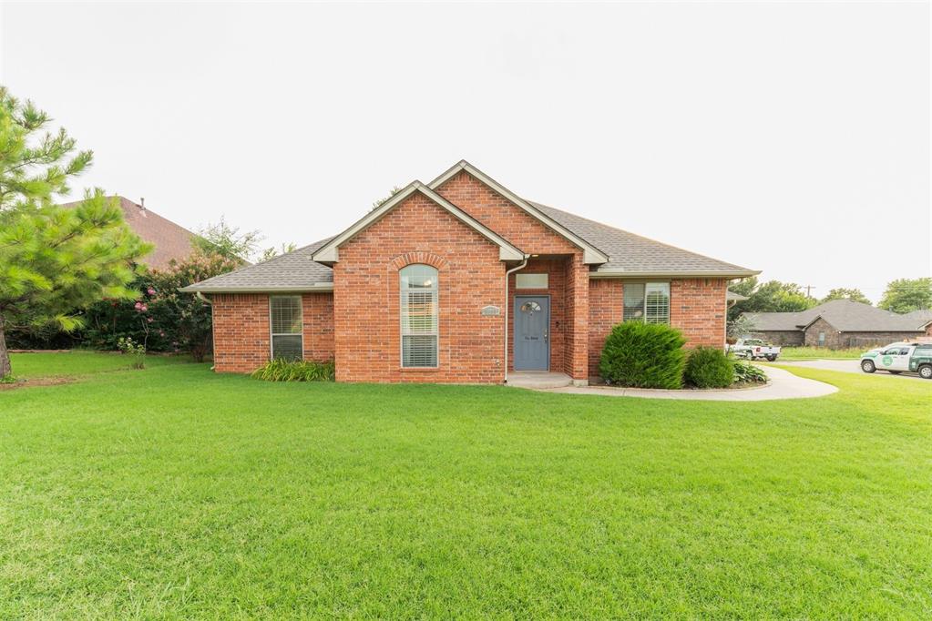 Hurry to see this wonderful home that boasts so many wonderful features like: Brand new roof and gutters June 2024, New H2O tank Dec '24, Range/stove new about 3 yrs ago, New disposal, much of the home has fresh paint July '25, new carpet in one of the secondary beds, New toilet in primary bed, Vivinte programmable H&A & security system that you can control for the app as well as a MyQ app that can remotely open the garage. Ring doorbell will stay, Quickset pin key less entry at front door. The spacious living has gas logs in FP, bookshelf & c-fan, the kitchen is light, bright and open to the living room, has SS appliances (frig negotiable), gorgeous rich woodwork, eating area plus a breakfast bar, The master boast huge walk in closet, dbl vanities, a separate tub & shower and is a MIL plan. The secondary beds share a full bath w/a tub shower combo. The large fenced yard is ideal for family gatherings/activities w/a newer extended patio. The location is perfect for elementary aged children because it's just across then street, steps from the Northridge Elementary School with a fun playground, but also ideal for the single professional, or couple! Close to shopping, highways & the turnpike. All that's needed is you!
