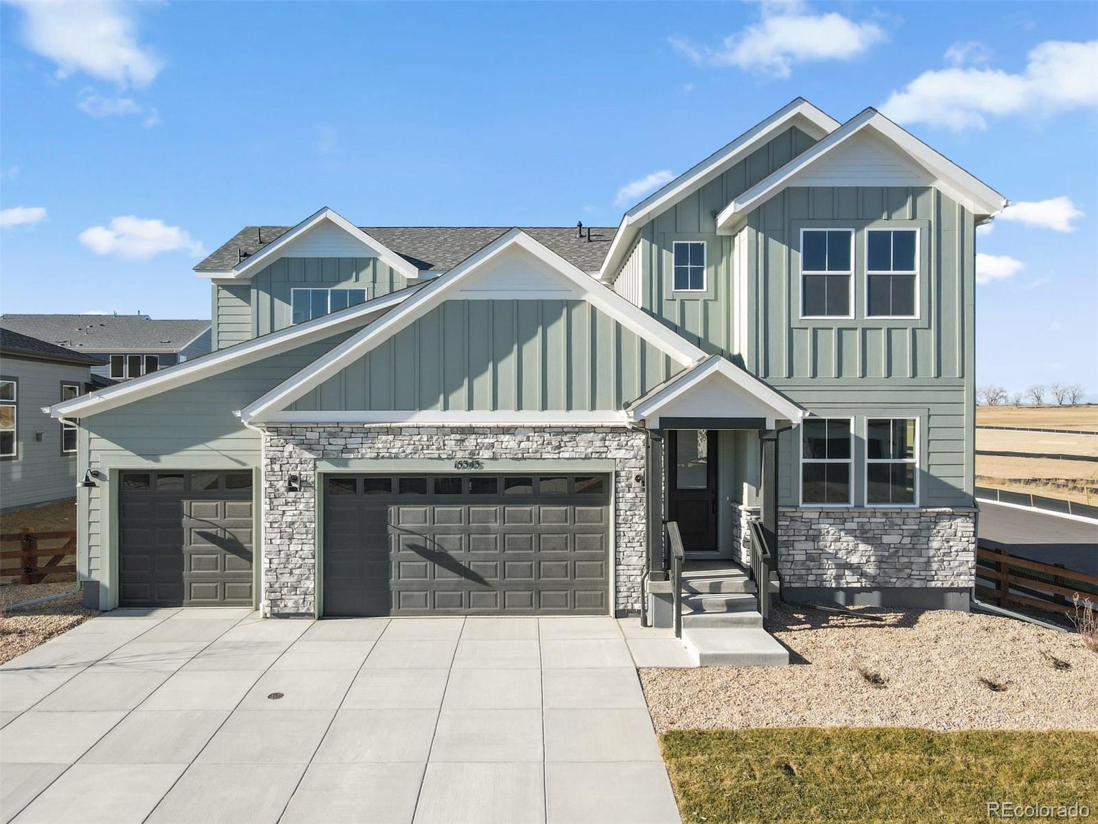 Stunning two-story home in the prestigious Estates Collection, offering a thoughtfully designed layout with upscale finishes throughout. This spacious residence features five bedrooms, three full baths, and a dedicated study, providing flexibility for today's lifestyle.The main level includes a private bedroom and full bath, ideal for guests or multi-generational living—along with a study and an open, light-filled living area. The great room is anchored by a dramatic fireplace with floor-to-ceiling tile, creating a striking focal point that flows seamlessly into the chef's kitchen. The kitchen showcases white cabinetry, stainless steel appliances, a cooktop with hood, built-in microwave and dishwasher, and a large walk-in pantry, making it both beautiful and highly functional for entertaining and everyday living.Upstairs, the primary suite is filled with natural light and offers a true retreat, complete with a luxurious five-piece primary bath. Three additional bedrooms are also located on the upper level and share a full hall bath, providing comfort and convenience.With its elegant design, versatile floorplan, and refined finishes, this exceptional home blends luxury and livability in one of the community's most sought-after communities.Talon Pointe is located 4 minutes to E-470 allowing maximum accessibility to the city, mountains, DIA and lots of great shopping and dining. Massive community park and integrated trail system.  Come see us today!