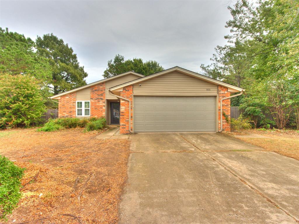 Nestled in a charming cul-de-sac in Norman, this beautifully maintained 3-bedroom, 2-bathroom home offers 1,495 square feet of comfortable living space. Inside, the inviting layout features a comfortable living room with a vaulted ceiling and fireplace, along with a bright kitchen that includes a spacious breakfast bar—perfect for casual dining. The primary suite features a walk-in closet and en-suite bath. Major improvements have been completed for long-term peace of mind, including a new roof in 2022 with high-impact Class 4 shingles, partial siding and window replacements, and a new garage door. A storm shelter was installed in the garage floor in 2021. The HVAC system was replaced in 2015, with a new evaporator and condenser added in 2024. Additional updates include a new dishwasher in 2021, water heater in 2017, and new carpet in 2025. The expansive backyard provides ample outdoor space for relaxing, gardening, or entertaining. This large lot is a rare find in town spanning nearly a third of an acre! A truly move-in-ready home in a great location.