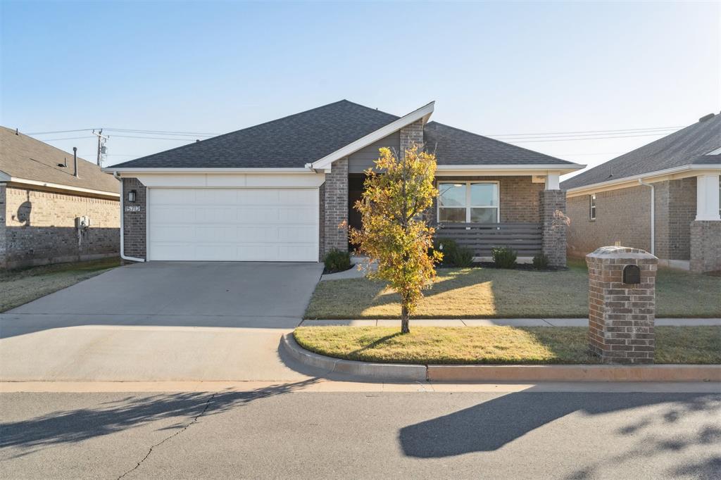 Modern Comfort Meets Contemporary Design in Northbrooke! You’ll fall in love with the modern conveniences and thoughtful design of this charming Northbrooke home. Step through the true entry hallway into a bright, open-concept living, kitchen, and dining area filled with natural light from large windows. The kitchen is both stylish and functional, featuring ample counter space and a generously sized pantry. The split floor plan offers privacy, with the primary suite tucked away from the secondary bedrooms. The ensuite bathroom includes a beautifully tiled shower with glass doors and a spacious walk-in closet. Both secondary bedrooms are well-sized and offer large closets for plenty of storage. A convenient laundry space is located between the kitchen and garage for easy access. Enjoy your mornings on the covered front porch or entertain guests in the fully fenced backyard,  complete with an oversized back patio—perfect for outdoor gatherings. Located within the highly sought-after Deer Creek School District, this home offers easy access to the Kilpatrick Turnpike and Hefner Parkway. Neighborhood amenities include a playground, soccer field, pond, and scenic trails. Don’t wait—schedule your private showing today! This one won’t last long!
