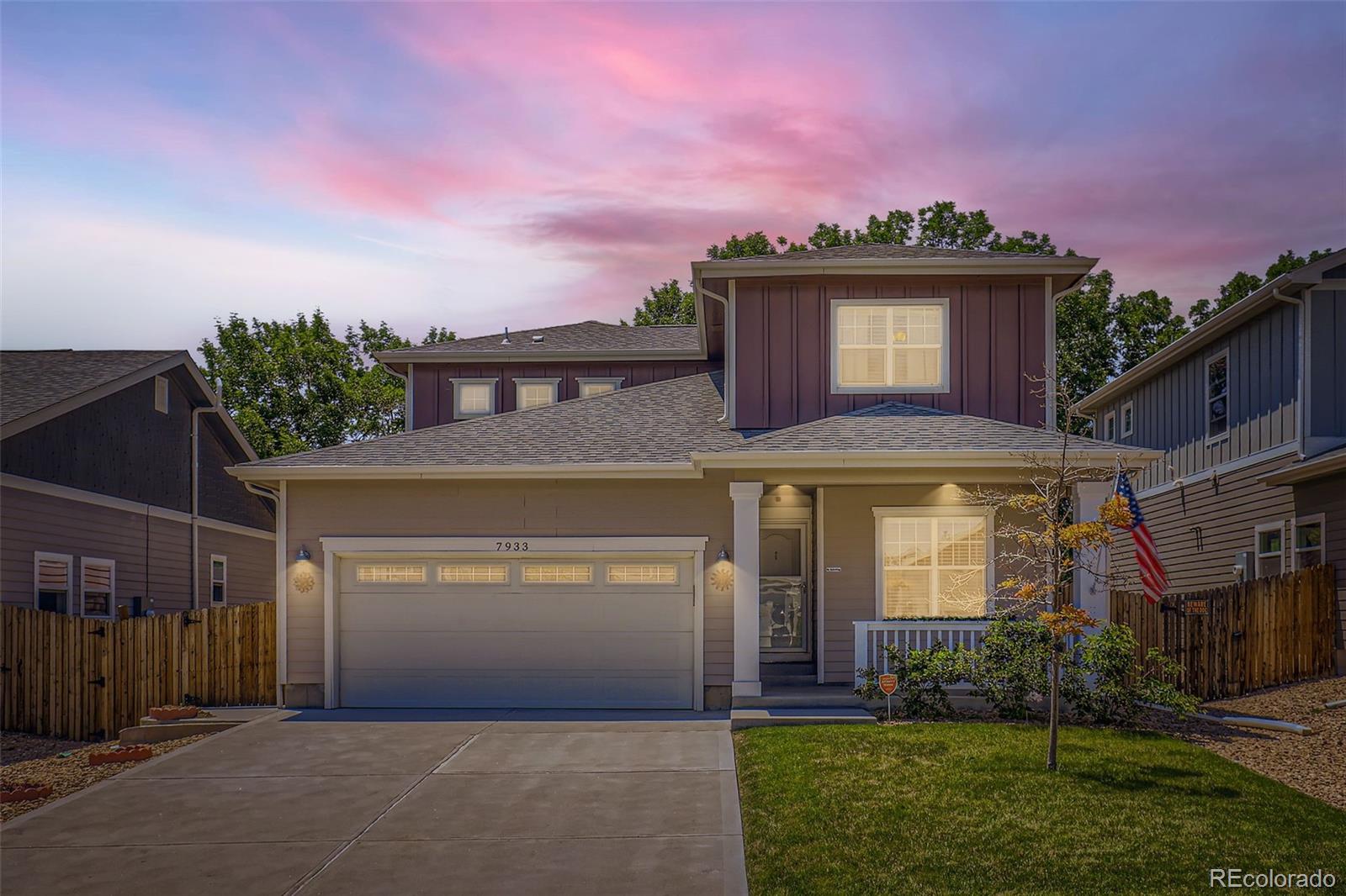 Welcome to this STUNNING home in the desirable Clear Lake Estates community! Step inside to discover beautiful custom finishes throughout!! Gleaming luxury vinyl plank flooring, custom lighting fixtures, and an abundance of natural light. The kitchen is a chef’s dream with stainless steel appliances, custom cabinets, glass tile backsplash, a center island, and elegant quartz countertops. Kitchen pantry.  Spacious dining area that opens up to the cozy family room!! The main floor includes a versatile office space that can also be used as a bedroom, a convenient half bathroom and laundry room. Upstairs features generously sized bedrooms with perfect sized closets, along with a stylish bathroom showcasing high quality finishes. Master bedroom features a luxurious ensuite bathroom complete with a double sink vanity, walk in shower and walk in closet. Enjoy the outdoors in the large private backyard, complete with lush grass, a patio area with awning. Plenty of room to play or entertain. You'll love the shed which is great for additional storage. A two-car garage completes this exceptional home!  Experience the perfect blend of suburban tranquility and urban accessibility in this wonderful Denver home. This home is ideally located just northwest of I-25 and highway 36, offering an easy commute to both Downtown Denver and Boulder. Experience the epitome of Colorado living in this centrally located, stylish and IMMACULATE home!