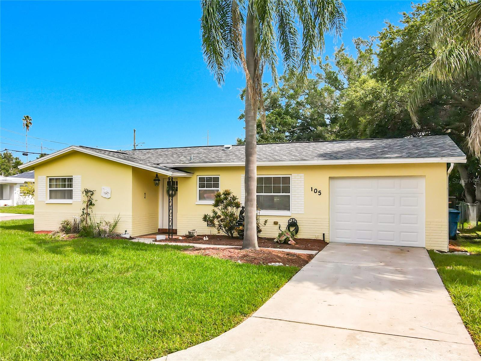Updated & Well-Cared for starter home located in a peaceful enclave near East Bay Golf Club. Kitchen features White shaker cabinets with soft close doors & drawers. Sparkling quartz counter tops & NEW stainless-steel appliances.  Main Inside bathroom has completely updated, including designer tile Tub Surround. Luxury vinyl plank flooring throughout. This home offers an Oversized very spacious back yard. Shingle Roof-2017. Brand-New Garage Door, Rails & Opener. Nearby amenities include Winn-Dixie and Publix Supermarkets, Walgreens and CVS Pharmacy, Outback Steakhouse, Whiskey & Wings & Starbucks. Walk to Largo Central Park for the annual 4th of July Fireworks & Christmas Lights Extravaganza. Amped Fitness is less than a mile. NO HOA Fees, NO CDD Fees. Best of all, both World-famous Clearwater Beach & Indian Rocks Beach are just a 20-minute drive. This home can be used as an AIR B&B, no rental restrictions in Largo.