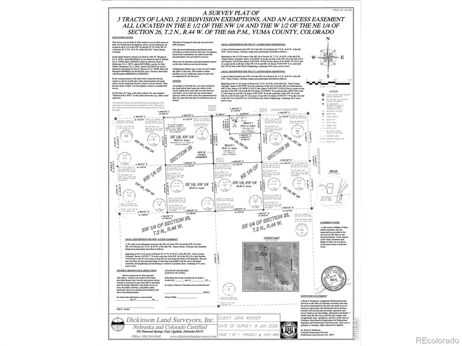 Vacant land close to Wray ready to build. Broken into 3 -40 acre tracts - 2 with wells drilled - $5000 per acreParcel 3 has 40.35 +/- acres and well under contract Parcel 4 has 40.24 +/- acresParcel 2 has 30.41 +/- acresParcel 5 has 40.48 +/- acres and well