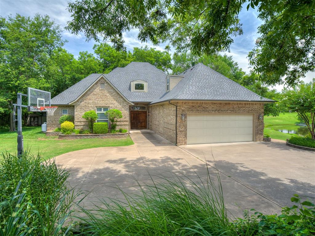 Tucked away on a quiet wooded lot outside Norman, this custom-built 3 bed, 3.5 bath home gives you privacy, space, and all the extras you didn’t know you needed. Sitting on 1.64 low-maintenance acres, you’ll love the peaceful feel and even catch a water view of the neighborhood pond from the backyard. Inside, the layout is super flexible with thoughtful custom touches throughout including 3/4 inch hardwood floors, solid core doors and extra wide doorways. The kitchen has beautiful cabinetry and a cozy eat-in dining area that opens right into the main living space—perfect for everyday life and entertaining. Upstairs, there’s a second primary suite with a full ensuite bath and its own private balcony, ideal for guests or just a quiet retreat with a view. Movie nights are next-level in the dedicated theatre room, complete with a wet bar. And for Oklahoma weather peace of mind, there's a walk-in safe room in the garage. You’re just a mile from the new Selah development, but this home feels like a world away—quiet, private, and surrounded by nature. Come take a look and see what makes this place truly special.