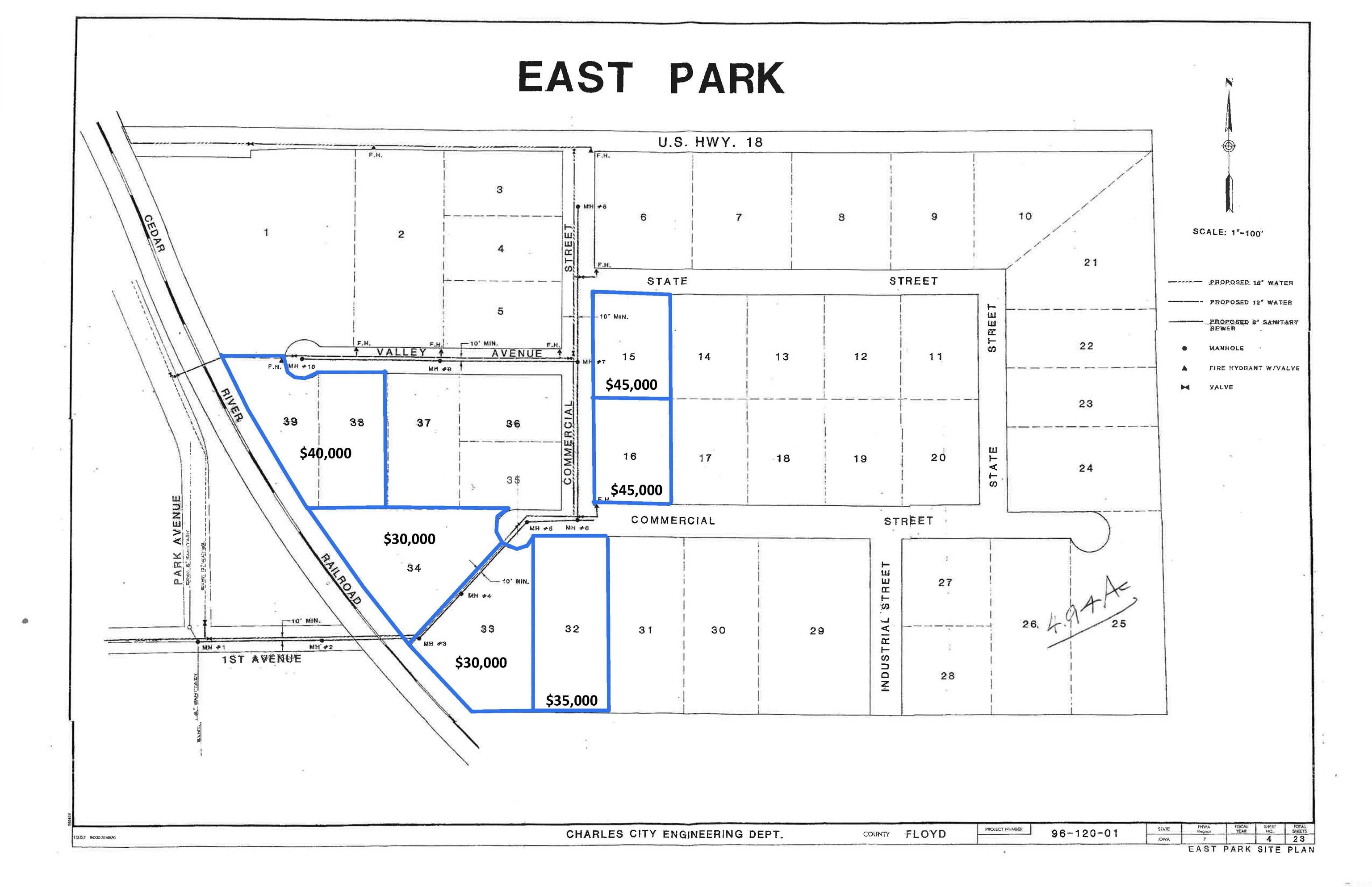 Large Commercial lot immediately available for development. Public utilities for sewer and water provided by the City of Charles City and MidAmerican Energy. Lot accessible on paved city street from us Highway 18. Additional lots for expansion available. Level lot for ease of construction. Located 2 miles from US 27-Avenue of the Saints and 15 miles from US-63 on US Highway 18.