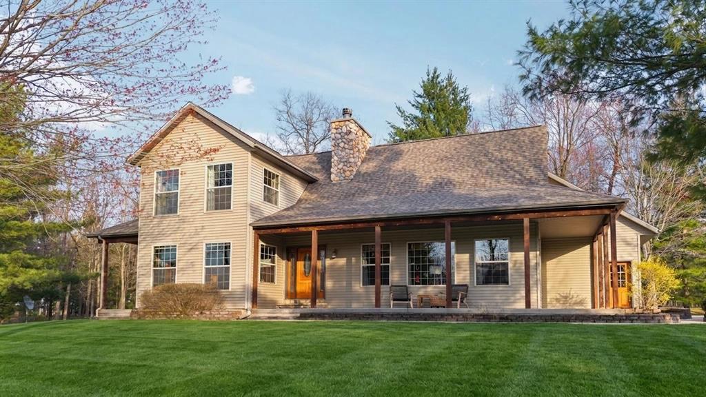 406' of Lake St. Helen frontage and a stunning home nestled on 10+ acres, this beautiful property offers a quieter pace with room to use. The 3 bed, 2.5 bath layout spans over 2,900 square feet with an open main living area, vaulted ceilings, ceramic flooring, and in-floor heat throughout. The kitchen is outfitted with high-end appliances and connects easily to the main living space, keeping the layout practical and efficient. Large windows and access to the wraparound porch bring in natural light and frame views of the private .3-acre pond and surrounding acreage. The outbuilding adds flexibility with its own septic, plumbing, and electrical already in place, making it ready for future guest quarters, workspace, or storage. A backup generator is included, adding peace of mind for all seasons. A straightforward property with land, function, and a setting that speaks for itself.