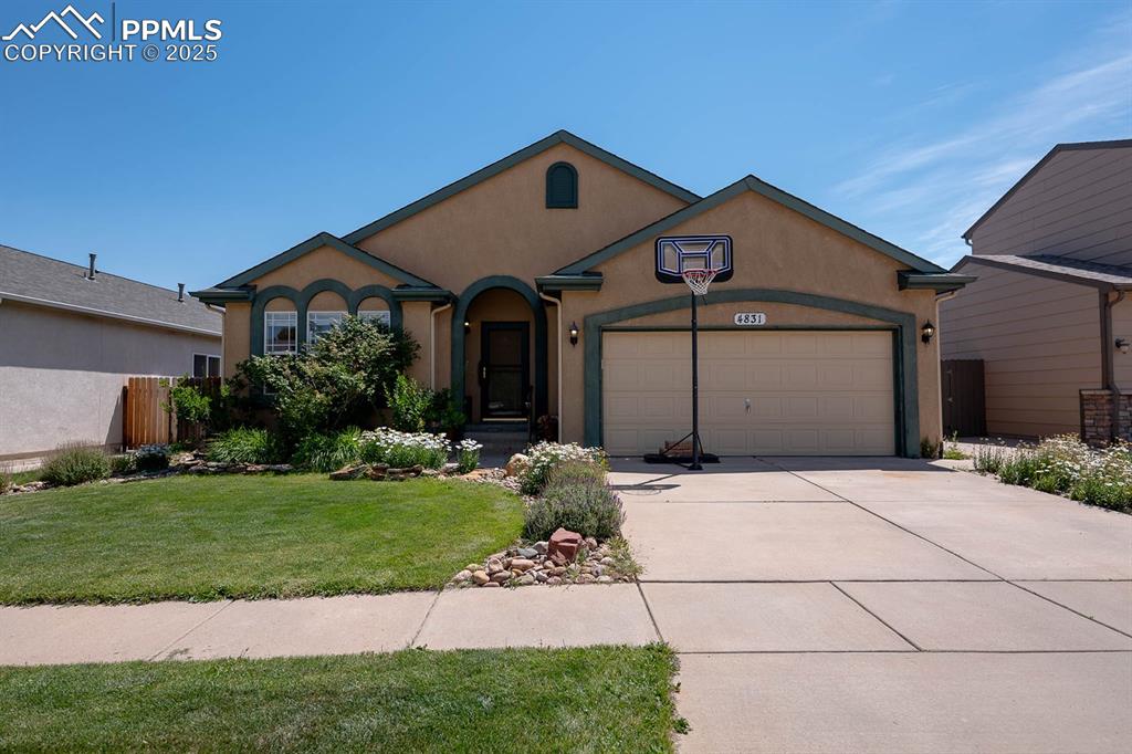 Stetson Hills area Spacious Ranch floor plan with 5 bedrooms.  Open concept main level with Primary bedroom, 2 secondary bedrooms and laundry.  Upon entry you are greeted by a formal living and and dining room which opens into the inviting kitchen which overlooks the back area family room as well as front of the home.  Family room has a gas fireplace and a walkout to the enlarged back patio.  Primary bedroom has a 5 piece bath.  This is a home for entertaining.  The huge carpeted basement family room or open area is mostly finished. Easy potential to add a kitchenette or wet bar. Some ceiling and side walls are exposed.   The basement also boast 2 good size bedrooms and a bathroom.   Also there is a massive large storage area.  Back yard is landscaped and fenced.  Home has been maintained and is ready to have a new owner.