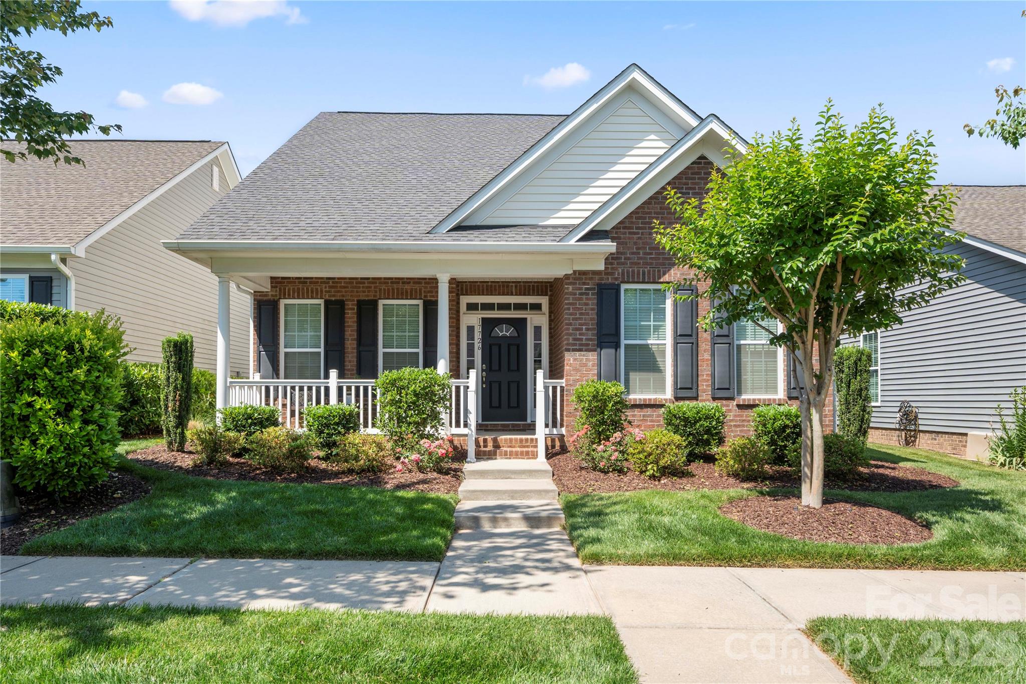 This charming ranch home, located in the Bailey’s Glen Active Adult Community, is a must-see. Enter through the covered front porch to experience the kitchen which features granite countertops, a gas range, additional bar-top seating, and opens into the dining area — ideal for both everyday living and entertaining.The primary suite offers dual walk-in closets and an ensuite bath with a walk-in shower, while the conveniently located laundry area just outside the suite adds everyday ease. Enjoy relaxing in the sunroom with direct access to the outdoor patio. Two additional bedrooms and a full bath complete this thoughtfully designed floor plan.Residents of Bailey’s Glen enjoy access to an outdoor pool, pickleball and tennis courts, bocce ball, a game room, fitness center, library, putting green, and more. The community also offers a full calendar of daily clubs, social events, and activities — see the attached activity calendar for details. As an added bonus, lawn maintenance is included in the HOA dues.Conveniently located near shopping, dining, and medical facilities, this home offers the perfect blend of comfort, convenience, and active community living.