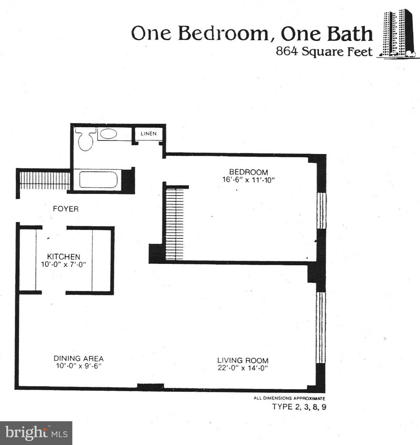 South facing, largest one bedroom floorplan has refinished hardwood floors throughout.  NO CARPET.  Combination living/dining space with galley kitchen.  Central heat and air conditioning plus in-unit laundry.  Replacement windows. Shows well.  Building has 24-hour front desk and on-site resident manager.  Secure Parking is available for fee in attached underground garage with 24-hour attendant.  Located in the heart of mid-town's Mount Vernon neighborhood, this central location is close to all the cultural attractions, MICA, Peabody, UB, Baltimore School for the Arts, Meyerhoff Symphony Hall, Lyric Opera House, Walters Art Museum, and so many dining options.  Historic neighborhood with great energy.