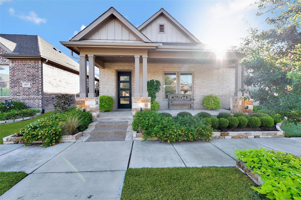 Welcome to 4825 Beaver Creek Drive—an elegant, highly upgraded retreat in Arlington’s premier 55+ active adult community, Viridian Elements. Built in 2020 and offering just over 2,500 sqft, this 2-bedroom + office, 2 bath home is designed for comfort, style, and easy living. The open-concept layout is filled with natural light and features a designer kitchen with custom white and grey cabinetry, a large island, and a wet bar with wine fridge and sink—perfect for entertaining. A 12-ft custom sliding glass door leads to your expanded covered patio, larger than the standard builder option, complete with stained stone flooring in an elegant design. Enjoy low-maintenance turf, a built-in outdoor kitchen, a custom gas fire pit, and professionally landscaped flower beds with stone borders running along the entire backyard fence. The spacious primary suite overlooks this tranquil oasis and includes a spa-like bath with a super shower and beach-entry design. Additional highlights include a Sonos speaker system throughout, custom stonework on the front porch and columns, and a welcoming front sitting area. This home is loaded with thoughtful upgrades and sits in one of DFW’s most sought-after 55+ communities with trails, pools, pickleball, events, and more. Discover the lifestyle you’ve been waiting for at 4825 Beaver Creek Drive.