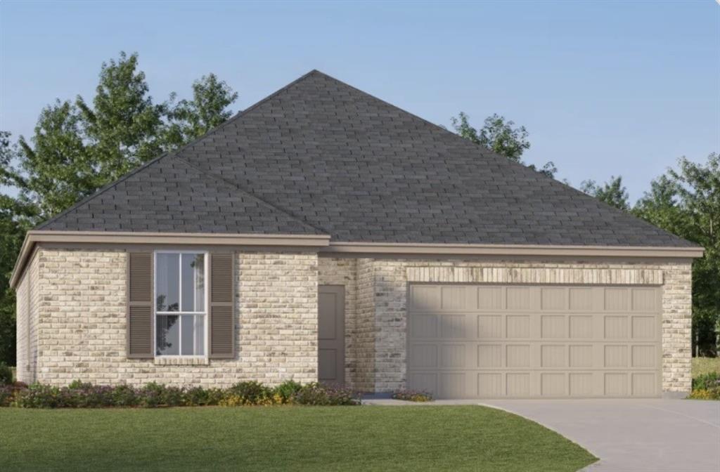 This single-story home shares an open layout between the kitchen, nook and family room for easy entertaining, along with access to the covered patio for year-round outdoor lounging. A luxe owner's suite is in a rear of the home and comes complete with an en-suite bathroom and walk-in closet. There are two secondary bedrooms at the front of the home, ideal for household members and overnight guests. Prices, dimensions and features may vary and are subject to change. Photos are for illustrative purposes only.