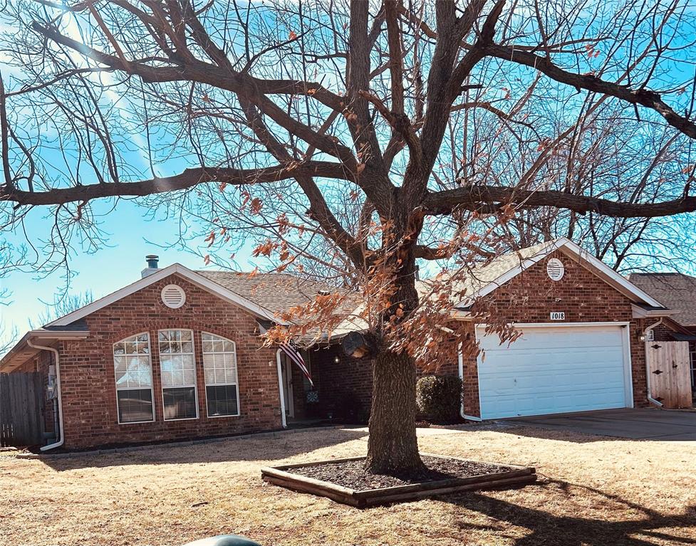 Existing 3.1% FHA Loan is assumable for owner-occupants, 24 years remain on loan, if desired.Cute brick in great location with open floorpan, 10' ceilings, and large living with wood burning fireplace! Open, spacious kitchen and dining area, lots of storage space and  great center island, granite countertops! All appliances will remain with property and  are in very good condition!  This charming home features very large windows for lots of light! Great oversized backyard with privacy fencing and covered patio. The owners suite has a barn door, separate shower and tub and double vanity and a very large walk-in closet!Almost-new central heat and air replaced summer of 2025!Hard surface floors, great for kids, pets and helping keep allergens down!ADT Security alarm stays. This is a must see home!