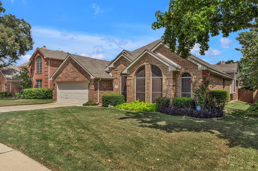 ***$5,000 FLOORING ALLOWANCE, PLUS BRAND NEW $8,500 HVAC COIL and COMPRESSOR installed 8-20-2025***. This BEAUTIFUL 1-STORY is located in HIGHLY SOUGHT AFTER Flower Mound and ZONED to DONALD ELEMENTARY - a STEM ACADEMY. GREAT CURB APPEAL with nearby conveniences to LOTS of SHOPPING and DINING options. Located near the intersection of MORRISS and FLOWER MOUND Road, you will have QUICK and EASY access to the FLOWER MOUND RECREATIONAL CENTER, as well as DFW AIRPORT and major highways to go any direction you need in DFW and BEYOND. Enter to an OPEN FOYER with VIEWS through the OVER-SIZED LIVING Room looking out 3 LARGE PICTURESQUE WINDOWS into the BACKYARD. EAST-FACING BACKYARD and PATIO has PLENTY of EVENING SHADE to enjoy GRILLING and ENTERTAINING Family and Friends. The OPEN LIVING and DINING AREA allow ample SPACE for INDOOR ENTERTAINING. The BIG KITCHEN, complete with REFRIGERATOR, has LOTS of COUNTER and CABINET SPACE, plus an ISLAND, PANTRY and PLANNING DESK. The BREAKFAST AREA is situated with a GREAT VIEW of the BACKYARD to ENJOY BREAKFAST as the SUN RISES. The PRIMARY SUITE has LOTS of NATURAL LIGHT and a LARGE BATHROOM with GARDEN TUB and SEPARATE SHOWER. The SPACIOUS CLOSET measures approximately 13 x 6. The 3 GUEST BEDROOMS and 1 FULL BATH are in a SEPARATE area of the HOME...1 of the GUEST BEDROOMS makes a PERFECT OFFICE. The LAUNDRY ROOM comes COMPLETE with WASHER and DRYER, plus SPACE for a 2nd FRIDGE or FREEZER. MAKE this BEAUTIFUL HOME your HOME today!