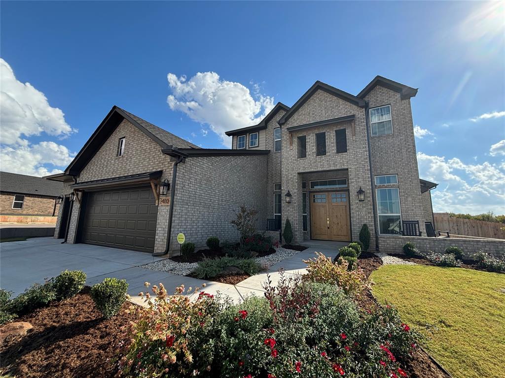 This gorgeous Builders Model home has grand double front doors and a sprawling porch that wraps around the corner.Inside, prepare meals in a chef-worthy kitchen with a large island, upgraded built-in Bertazzoni appliances with a gasrange and refrigerator, a pantry with additional prep sink and dishwasher, and tons of counter space featuring luxuryquartz. Relax in your living room with high ceilings, a cozy fireplace, framed television, wood flooring, and ample naturallight from the sprawling windows that overlook the front porch. The first floor includes the study or flex space with a halfbath, reading nook next to the stairs, a large mudroom with a drop-zone, and a conveniently located utility/laundry roomwith quick access to the primary suite. Escape to your own private sanctuary in the primary suite featuring a five-piecebath with freestanding soaker tub, a massive tiled shower, vanity with dual sinks and ample quartz counter space, and ahuge walk-in closet with built-in shoe storage or a dresser. The second floor features an upstairs den with framed TV, twospacious bedrooms, and a full bath with dual quartz vanity and a separate toilet and tiled tub/shower. The home comeswith solar panels for energy-efficiency. Park your cars in the insulated three-car garage and relax outside on theextended covered back patio under the ceiling fan. Owner licensed.