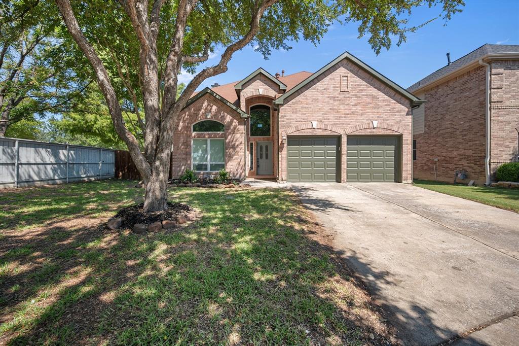 Nestled in a sleepy, cul de sac in Park Glen Addition with Keller ISD, this remodeled home gives the luxury of move in ready at an affordable price. From the Tiffany Blue front door to the sparkling gunite pool out back, this home has it all. Vinyl plank flooring makes upkeep a breeze. Open, light and bright. The formal living and dining combination gives flexibility for entertaining coming into the holiday season. Can lighting, oil rubbed bronze dining fixure and walls of windows complete the amentities. A sweeping stairwell with wrought iron spindles and wood capped stairs gives an upscale feel. Highlighted by streaming natural light, the family room has breathtaking pool views. Just in time for fall, the wood burning fireplace framed by built ins create a focal point for the room. Love to cook? Painted white cabinets with granite counter tops, stainless steel appliances and a center island workspace make the ideal place to prepare a meal. A corner workspace is a great space for paying bills, homework or just organizing life. Don't forget about the powder bath. Upstairs, the primary bedroom has been updates with neutral carpet. Soak in the garden tub after a long day. Primary bath updates include dual sinks, large tile flooring, a separate shower and nice size closet. The secondary bedrooms have neutral carpet and ceiling fans. Guest bath upstairs updates include white cabinets, updated tile flooring, framed mirrors and dual sinks. Relax on the covered patio. Take a last summer dip in the gunite pool. A storage building has ample space for yard and pool equipment. As an added bonus, there is playspace for kids and pets in the backyard.