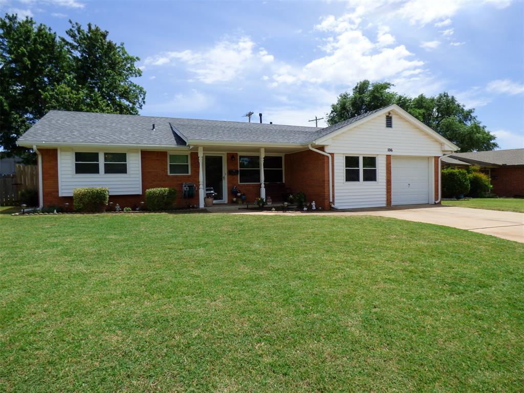 Located in the highly sought-after Moore Public Schools district, this well-maintained 3-bedroom, 1.5-bath home has been thoughtfully updated inside and out. Recent improvements include a new roof with high-impact shingles, new carpet, tilt-in double-pane windows, hot water tank (2024), updated bathrooms, and an indoor laundry room. A storage shed with electricity adds even more functionality and convenience. The home offers two spacious living areas, creating endless possibilities for a home office, playroom, second sitting area, or even a potential 4th bedroom conversion. Step outside to a fully fenced, level backyard that is perfect for pets, gardening, entertaining, or relaxing evenings outdoors. Conveniently located with easy access to I-35, downtown Oklahoma City, and Tinker Air Force Base.Bonus: Refrigerator, washer, dryer, and microwave will remain with the property!