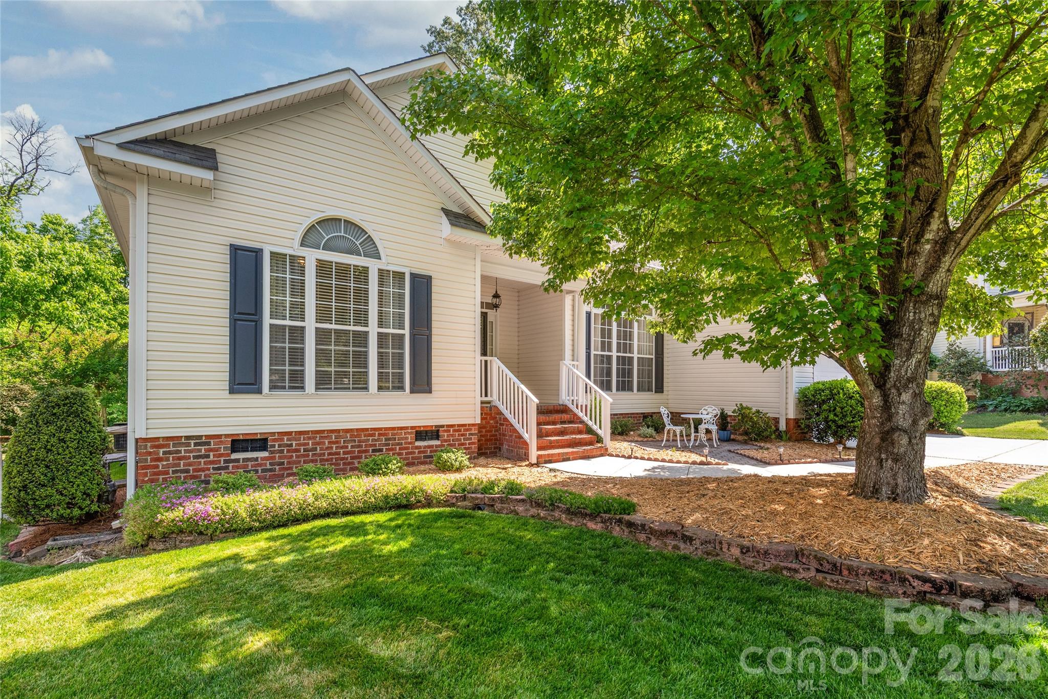 Welcome to one of Porter’s Landing’s finest offerings, a stunning updated one owner home tucked away on a nearly half acre lot in the most private and desirable court in the community. Located in the heart of Cabarrus County with no city taxes and zoned for sought after Hickory Ridge Middle and High, this is the rare opportunity to own an updated home in an established neighborhood where community still means everything and social events are frequent. Fresh neutral paint, soaring ceilings, abundant natural light, and thoughtfully selected lighting create a warm and elevated feel throughout. The spacious front room with double doors, walk-in closet, and a flexible layout is perfect for a bedroom, office, or playroom. Designed for entertaining, the kitchen offers granite countertops, custom backsplash, updated stainless appliances, under cabinet lighting, pantry, breakfast bar, and easy flow into the dining area. Secondary bedrooms are generously sized with updated LVP flooring, including one with ensuite access. The laundry room features beautiful new tile flooring. Private primary suite offers tray ceiling, dual closets, and an updated bath with new mirrors, lighting, tile flooring, soaking tub, and separate shower. Incredible loft with half bath and elevated flex area offers endless possibilities for guests, office space, or the ultimate playroom. Heated upper-level square footage is unpermitted. Massive walk-in attic provides outstanding storage. Step outside to a fully fenced backyard park-like retreat backing to the woods with a pond, custom playground, multiple seating areas, mature landscaping, irrigation fed by a private well, and an expansive two-tier deck made for making memories. Completely move-in ready and truly unlike anything else in the area!