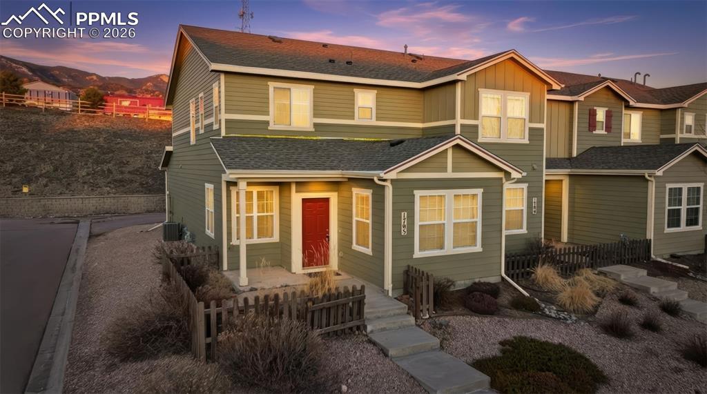 Welcome home to this awesome END UNIT two story townhome in the gorgeous foothills of Southwest Colorado Springs.  Literally you can walk out your door to an outdoor paradise.  Walking distance to Bear Creek Park, Top US rated Bear Creek 10 acre Dog Park and minutes from biking and hiking trails.  Super sunny and bright with loads of natural light on all three sides of this home.   If you want low maintenance so you can head to the trails or up the pass this is it.  This lovely townhome has 3 bedrooms, 3 bathrooms and a 2 car garage!  Brand NEW Mohawk Luxury Vinyl Tile on the main and brand new carpet upstairs.  Solid granite countertops, breakfast bar and open concept.  California closets in garage and secondary bedrooms. Wonderful eastern light in the morning and gorgeous western sunsets from the back.  Great Value!  Come See!