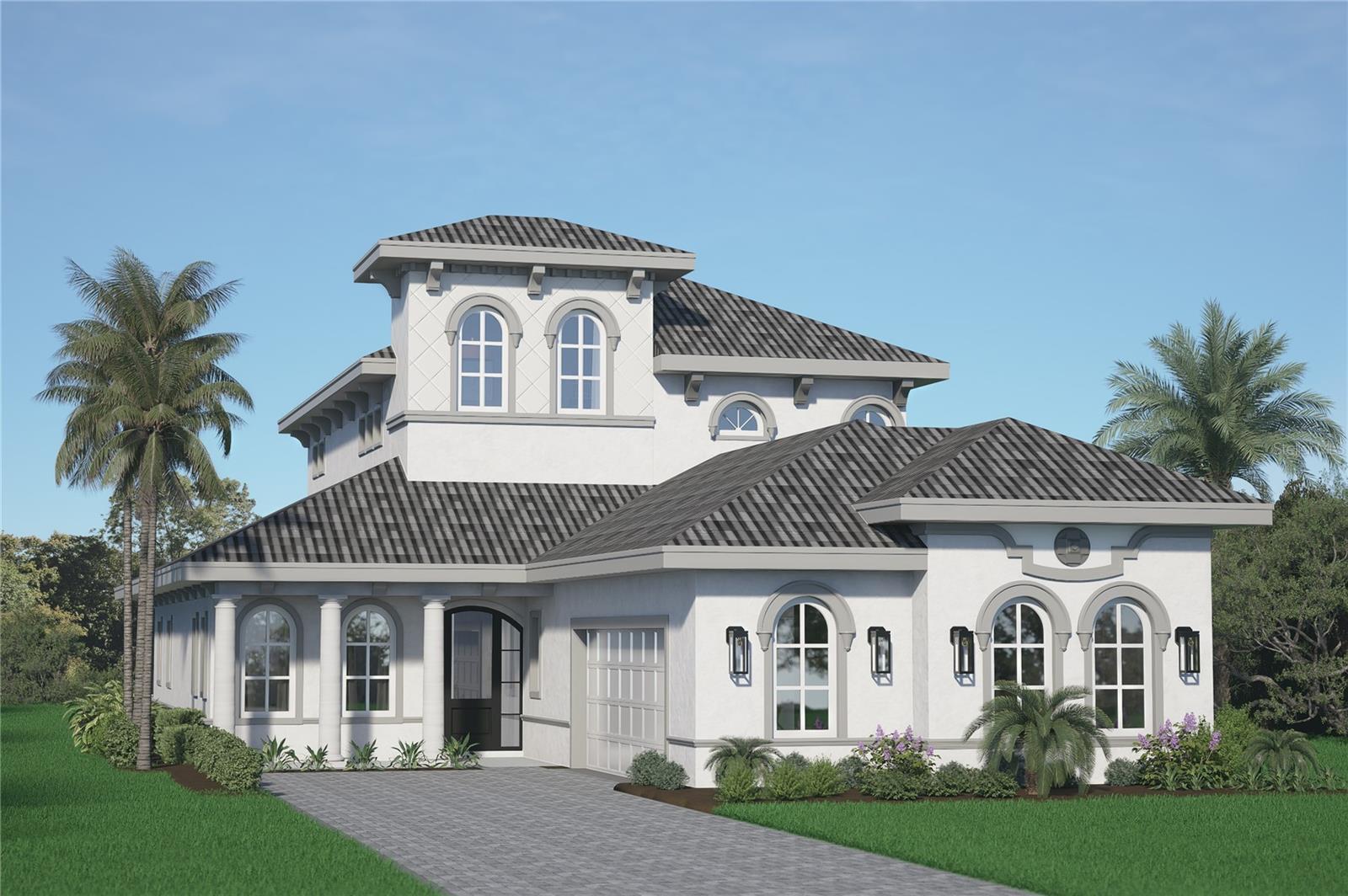 Under Construction. Don’t miss this rare opportunity to own a brand-new custom luxury home in The Conservatory at Hammock Beach—perfectly positioned on one of the last remaining golf and water view homesites. Currently under construction with an estimated completion of early March 2026, this exceptional two-story residence offers 3,041 square feet, 4 bedrooms, and 3 bathrooms, thoughtfully designed with timeless architecture and high-end custom finishes throughout. A grand entryway with a dramatic clerestory open-to-below design creates a striking first impression, immediately drawing in natural light and showcasing the home’s refined craftsmanship. Solid white oak flooring flows throughout the main living spaces, while expansive sightlines frame stunning views of the Tom Watson–designed golf course and water beyond. The open-concept layout seamlessly connects the living, dining, and kitchen areas—ideal for both relaxed daily living and effortless entertaining. At the heart of the home, the chef’s kitchen is both stunning and inviting, designed for gathering, hosting, and everyday enjoyment. Custom white oak cabinetry with soft-close dovetail drawers, decorative hardware, and custom cabinet lighting pairs beautifully with Taj Mahal quartzite countertops and premium GE Café appliances. An elegant custom dry bar with shelving and a bar refrigerator adds a layer of sophistication and convenience.Wake up to gorgeous golf and water views from your primary suite.  The spa-inspired primary bath elevates the experience with dual vanities, and an oversized walk-in shower featuring a freestanding soaking tub within the shower enclosure. Also located on the lower level are a library/office, a guest bedroom, full bath, and main-floor laundry, offering both convenience and flexibility. Upstairs, an expansive bonus room with sweeping golf course views opens to a beautiful balcony highlighted by a custom decorative railing—providing the same breathtaking scenery and an ideal space to relax or entertain.Every detail has been carefully considered, including custom built-out closet systems throughout, custom stair lighting, porcelain tile in all bathrooms, dual A/C systems, and a side-entry two-car garage. This home combines luxury with low-maintenance living. HOA fees include lawn care, irrigation, fiber-optic internet, and a manned security gate. Residents may enjoy optional access to resort-style amenities, including a clubhouse, pool, and fitness facilities.As an added bonus, this brand-new custom home includes a one-year builder warranty. Secure this exceptional pre-construction opportunity today!