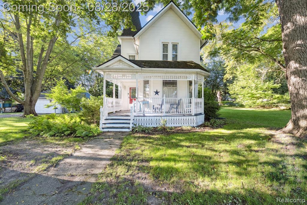 Step into timeless charm with this beautifully maintained Victorian home. Full of character yet updated for modern living, it has the best of both worlds. The main floor is complete with hardwood floors, a bedroom and full bath, study/home office, laundry, living room, and family room. Upstairs you’ll find three spacious bedrooms and two full baths, including a generous primary suite with private bath.

Relax on the inviting front porch shaded by mature trees, or spend time in the partially fenced yard that’s perfect for gardeners with raised beds and established perennials. Recent updates include a newer roof, new HVAC and Central AC (2023), new showers (2021), new kitchen flooring,  and more.